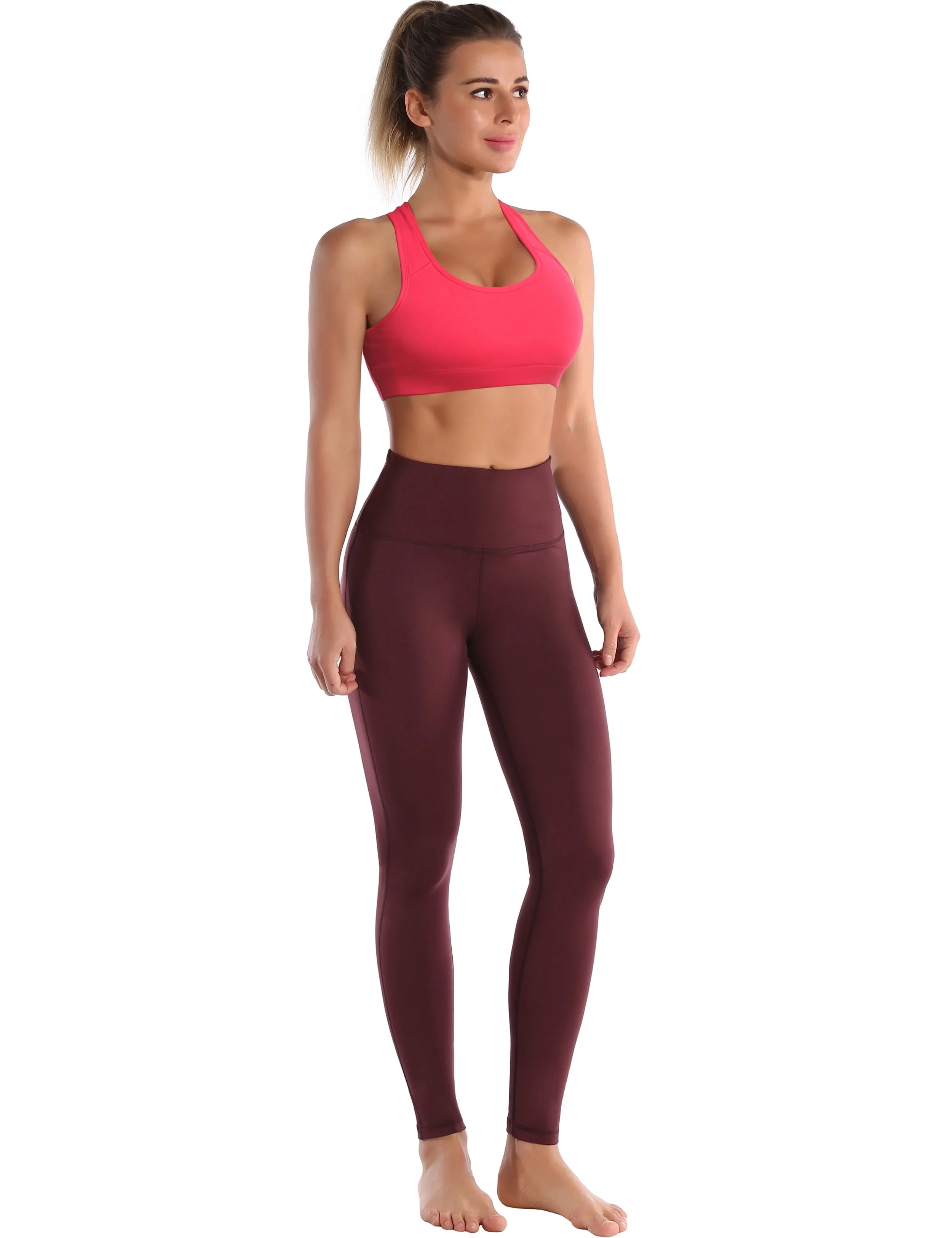 Compression Racerback Sports Bras red_yoga