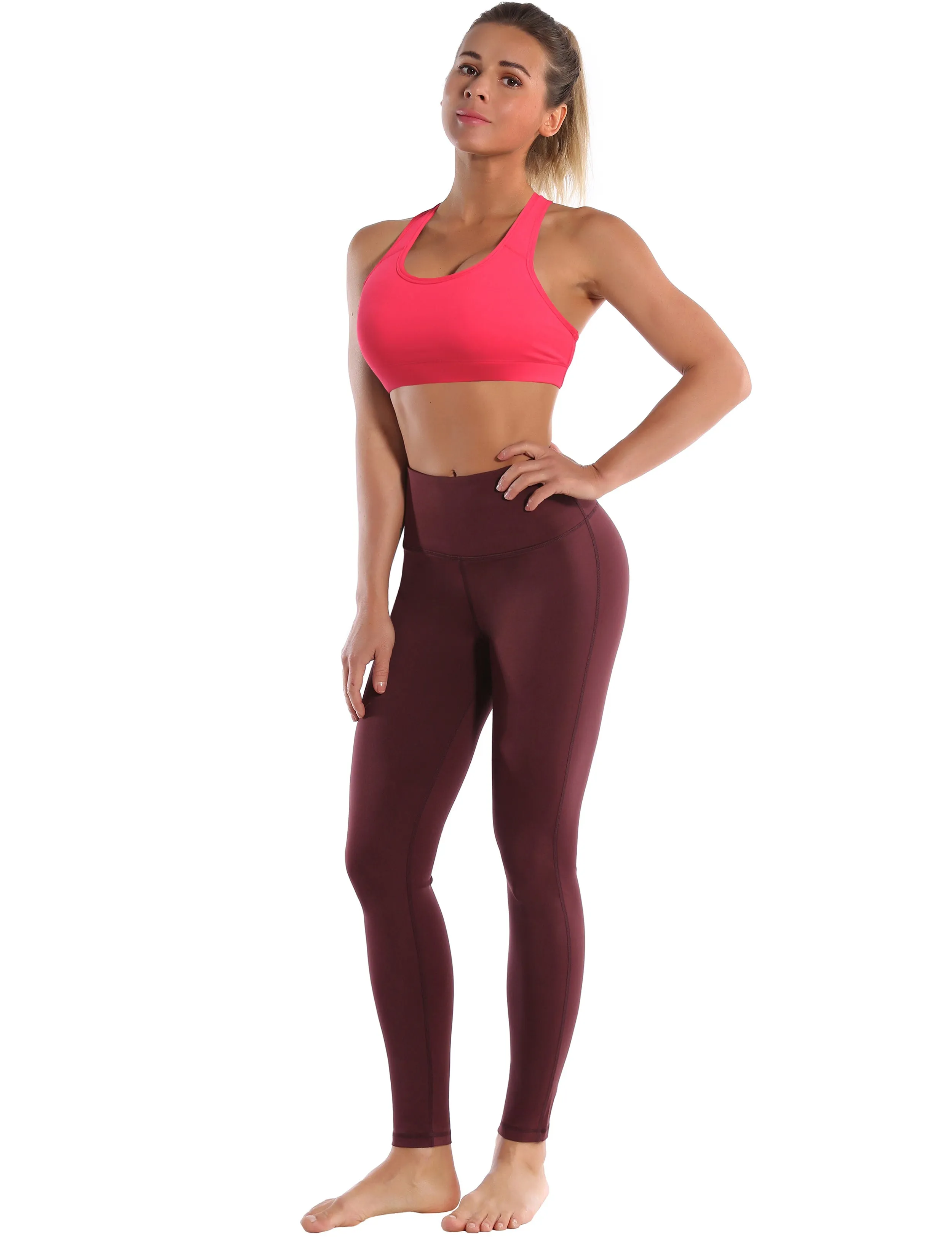 Compression Racerback Sports Bras red_yoga