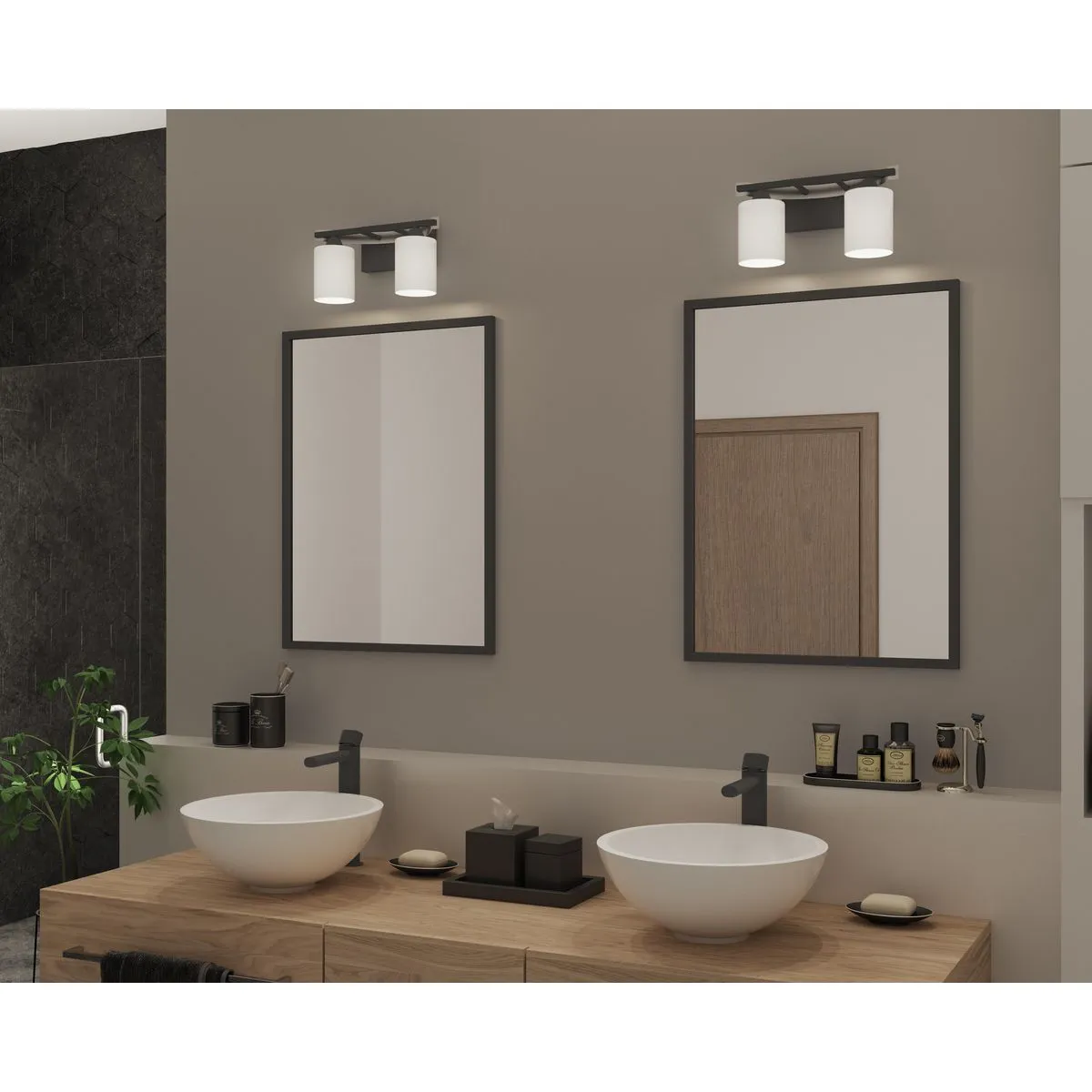 Dart Collection Two-Light Etched Glass Bath Vanity Light