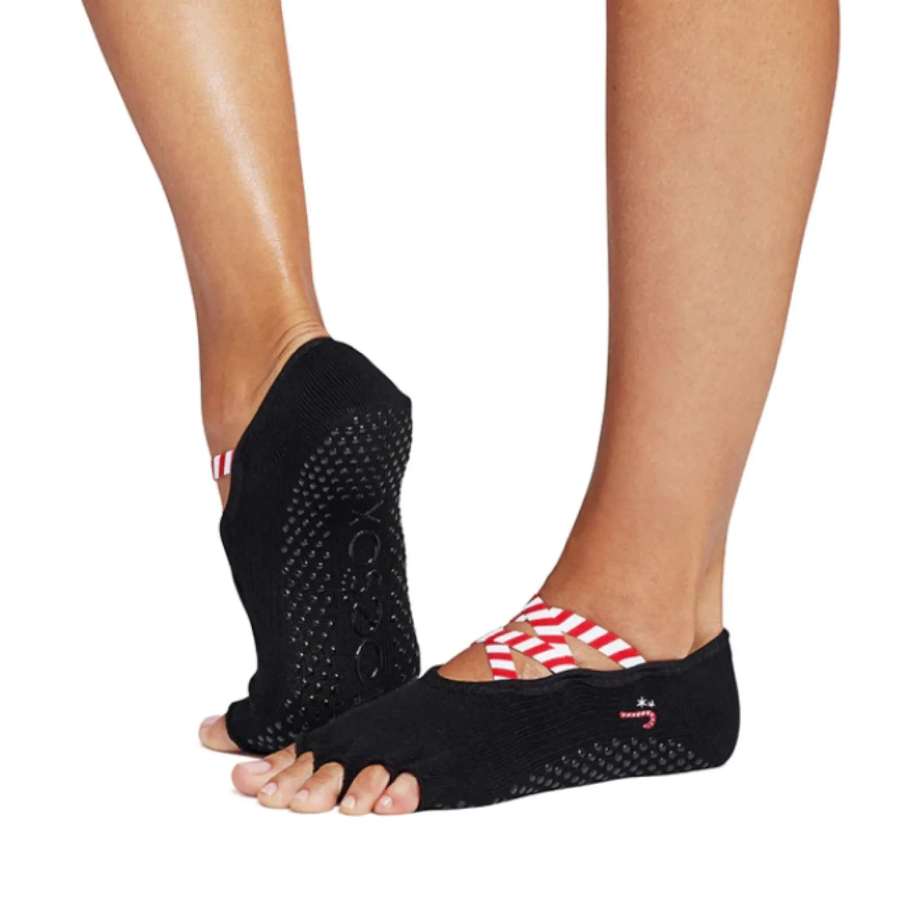 Elle Half Toe - Candy Cane Lane Grip Socks (Barre / Pilates)