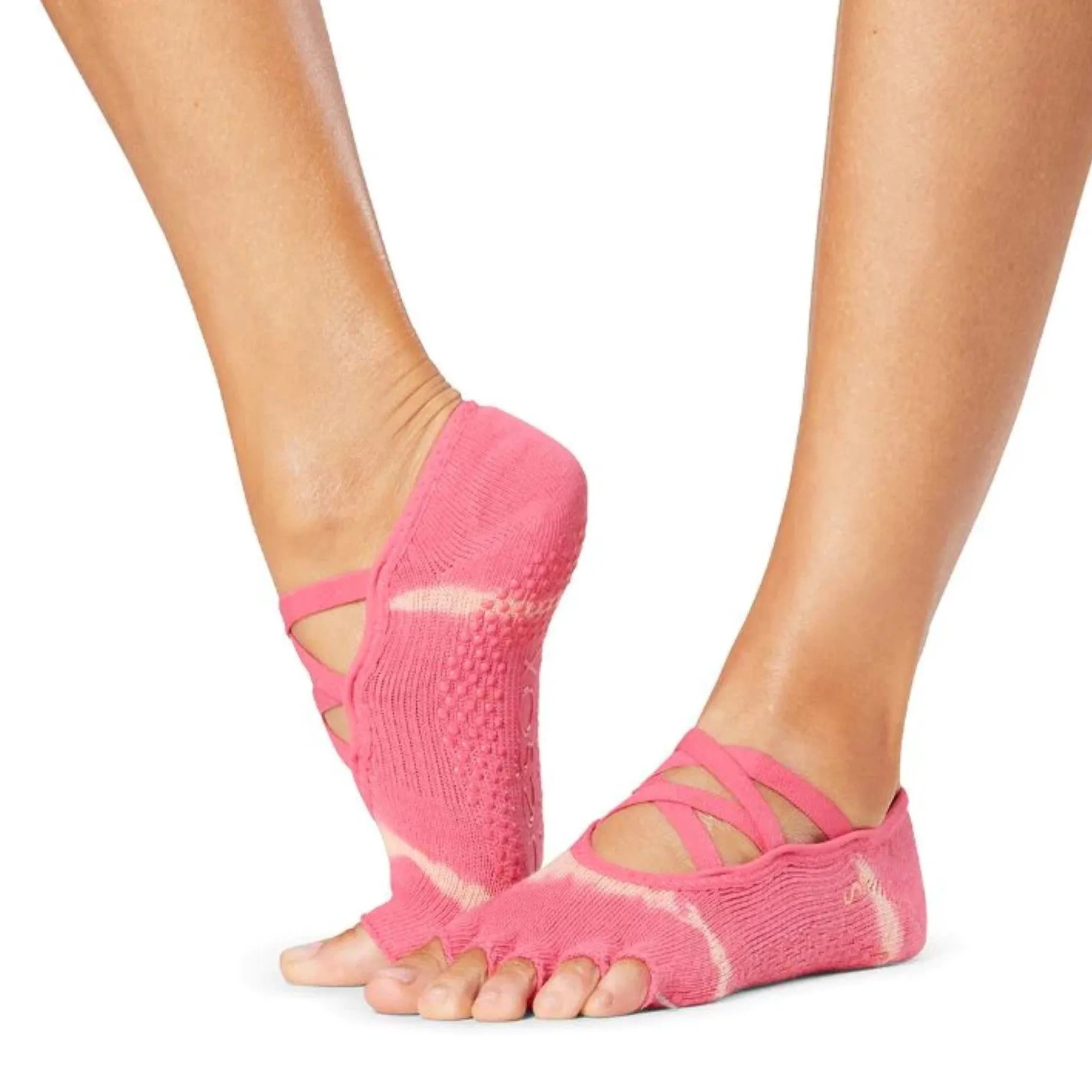 Elle Half Toe - Dyed-Stripe Grip Socks (Barre / Pilates)