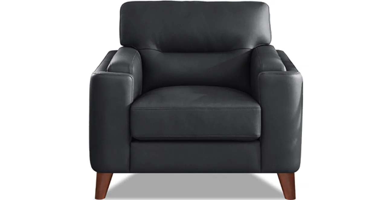 Elm Leather 2 Seater Sofa Collection, Charles Black