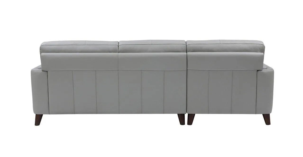 Elm Leather Sectional Collection, Silver Gray