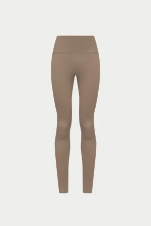 EMBLEM STRETCH SCULPTING LEGGINGS - COCOA