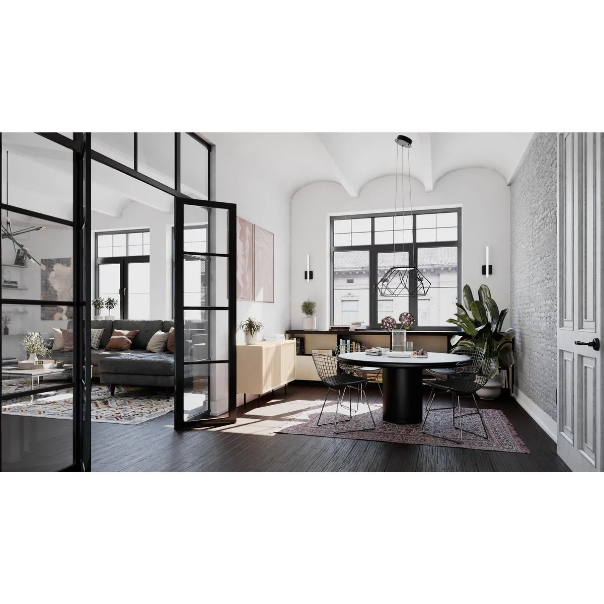 Geodesic LED Collection Medium Hanging Pendant Light