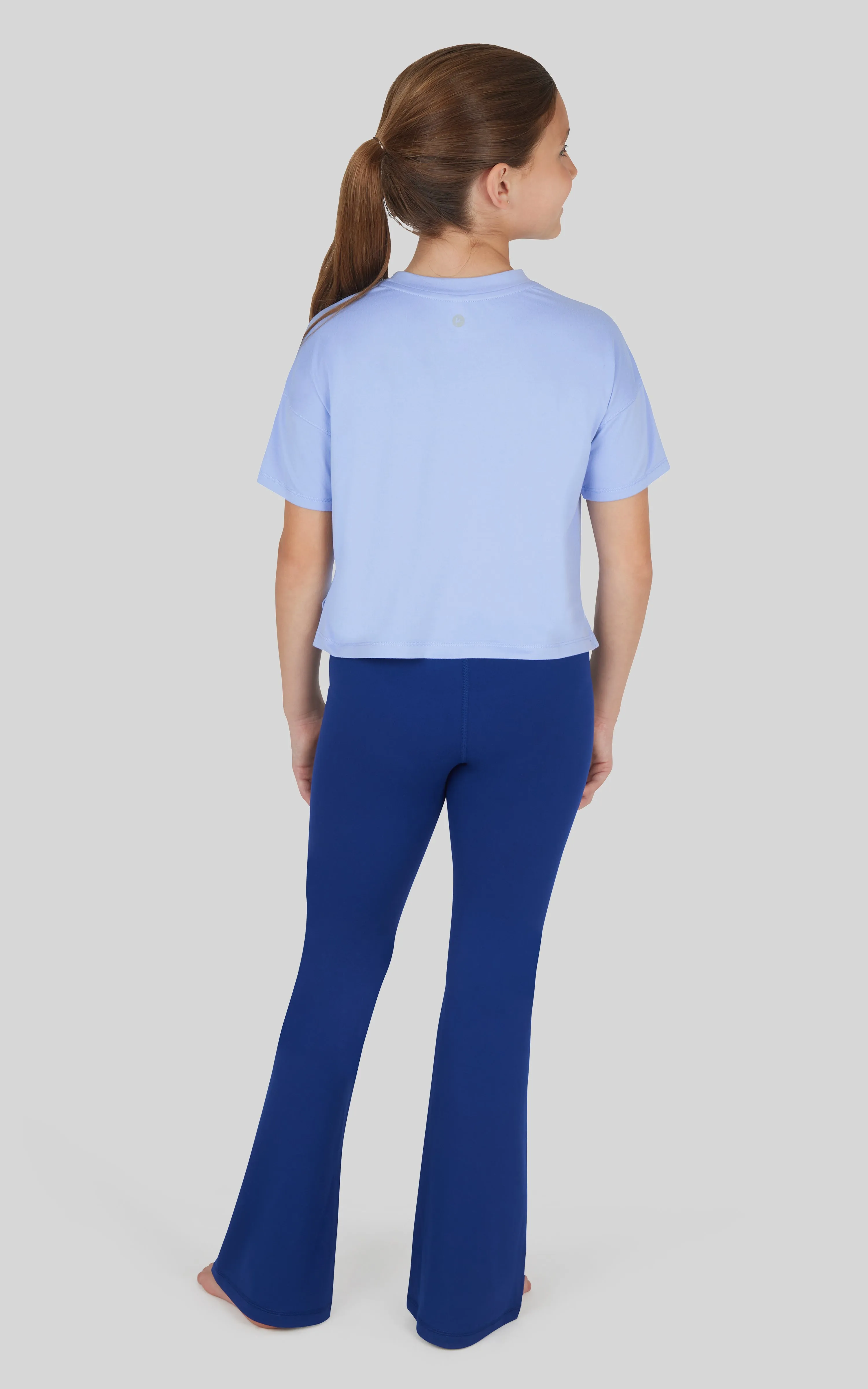 Girls 3 PC T-Shirt   Interlock Crossover Legging   Flared Pant Set