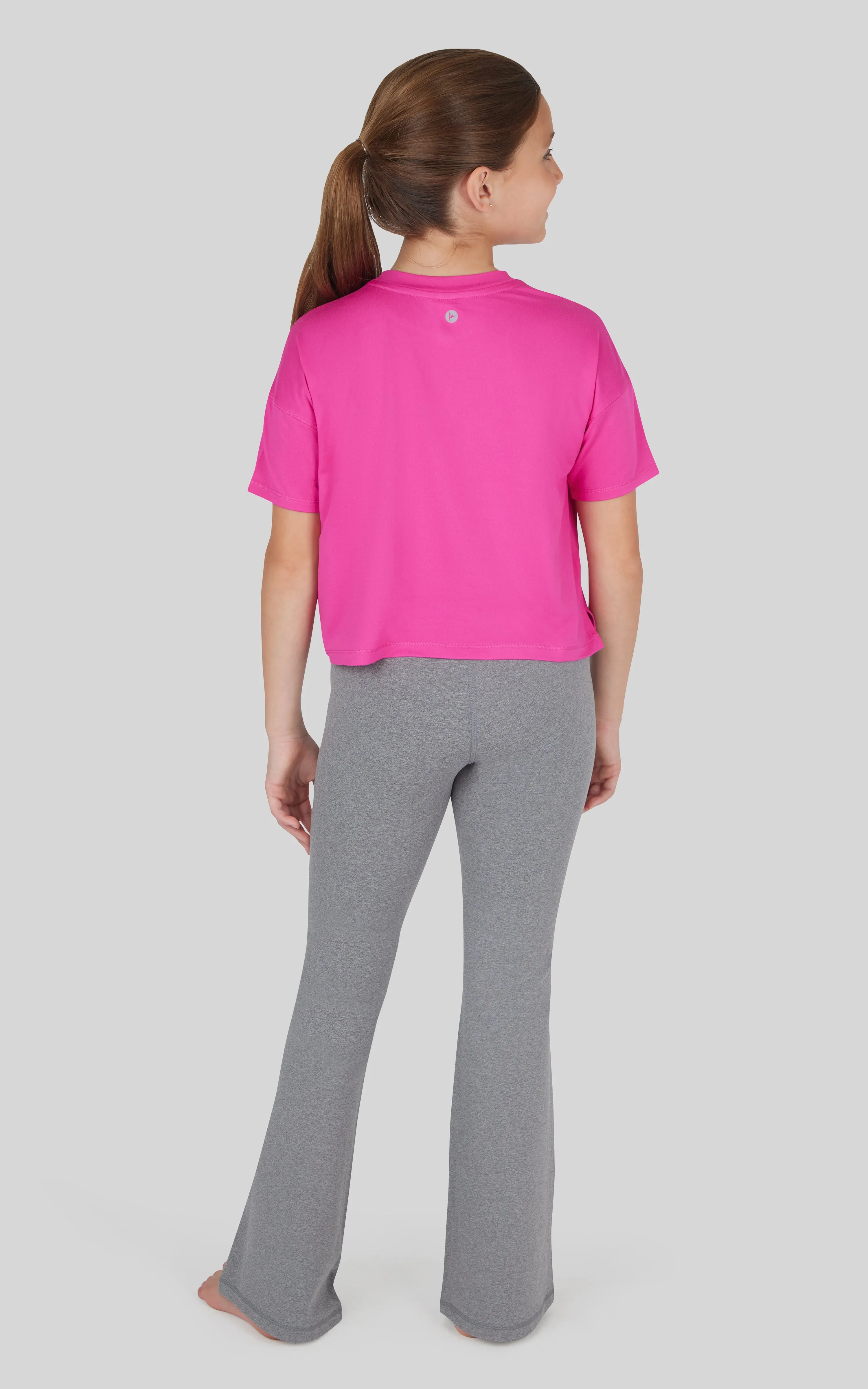 Girls 3 PC T-Shirt   Interlock Crossover Legging   Flared Pant Set