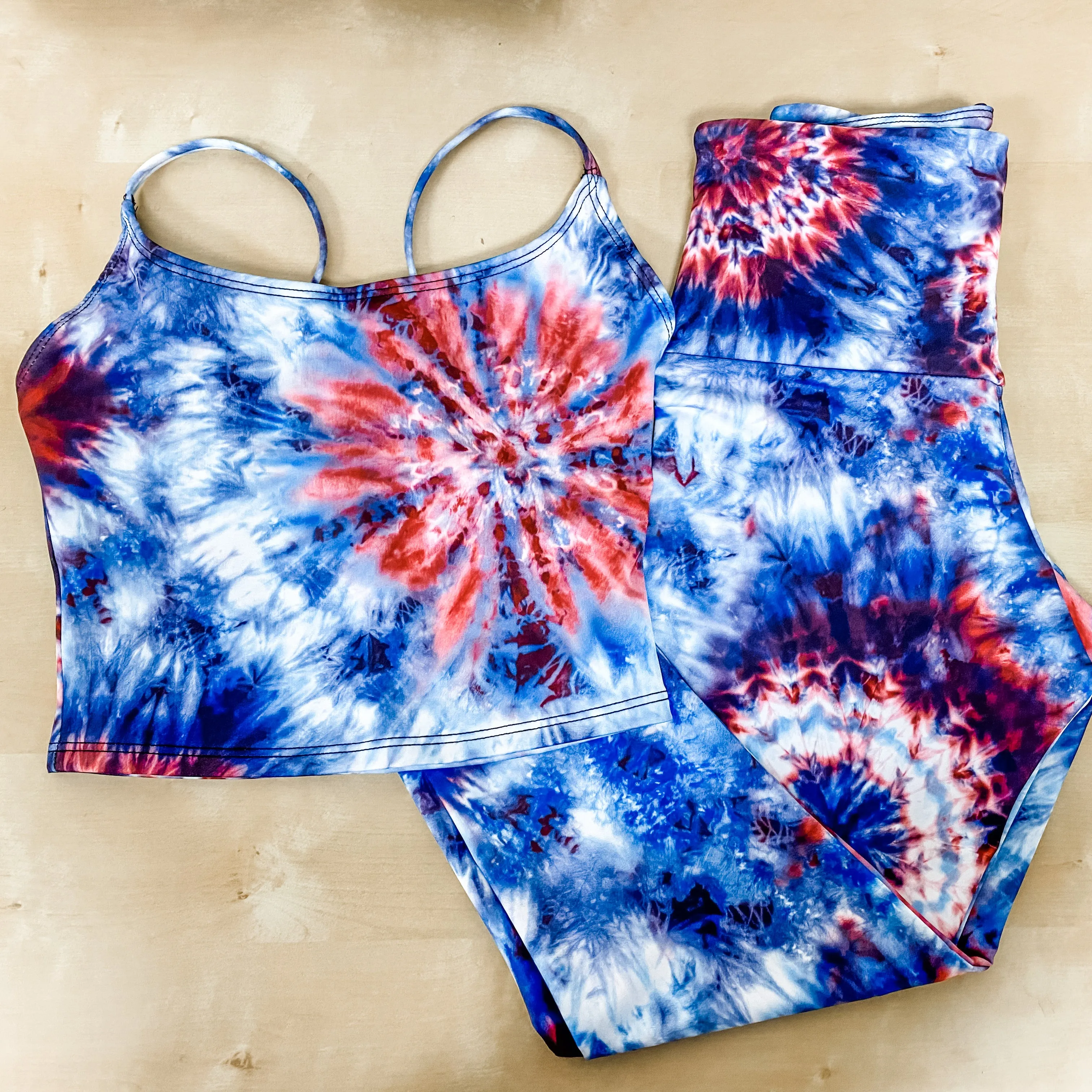 Graphic High Rise Midi Leggings - Fourth Tie-Dye