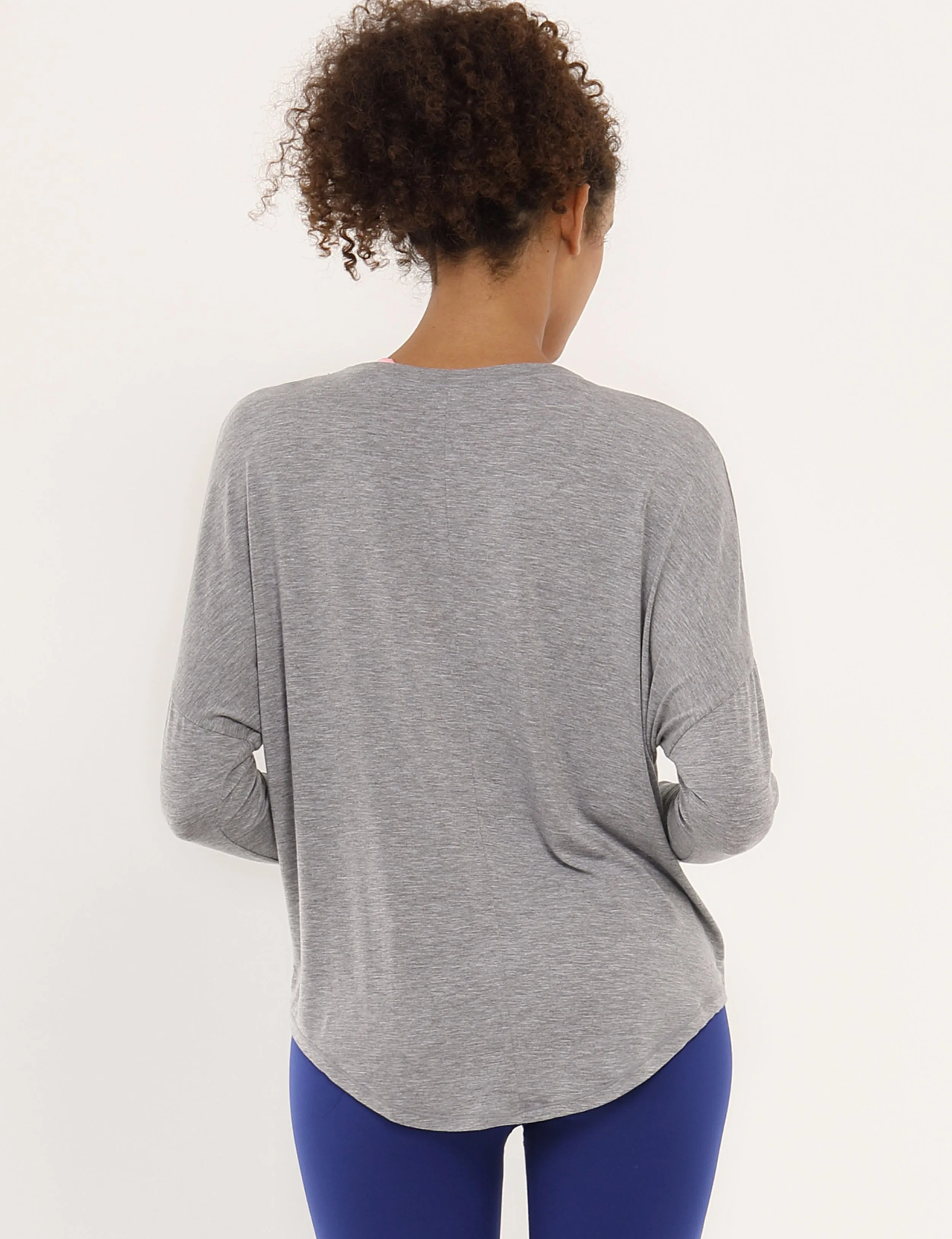 Gym Batwing Tunic Tops heathergray_Gym