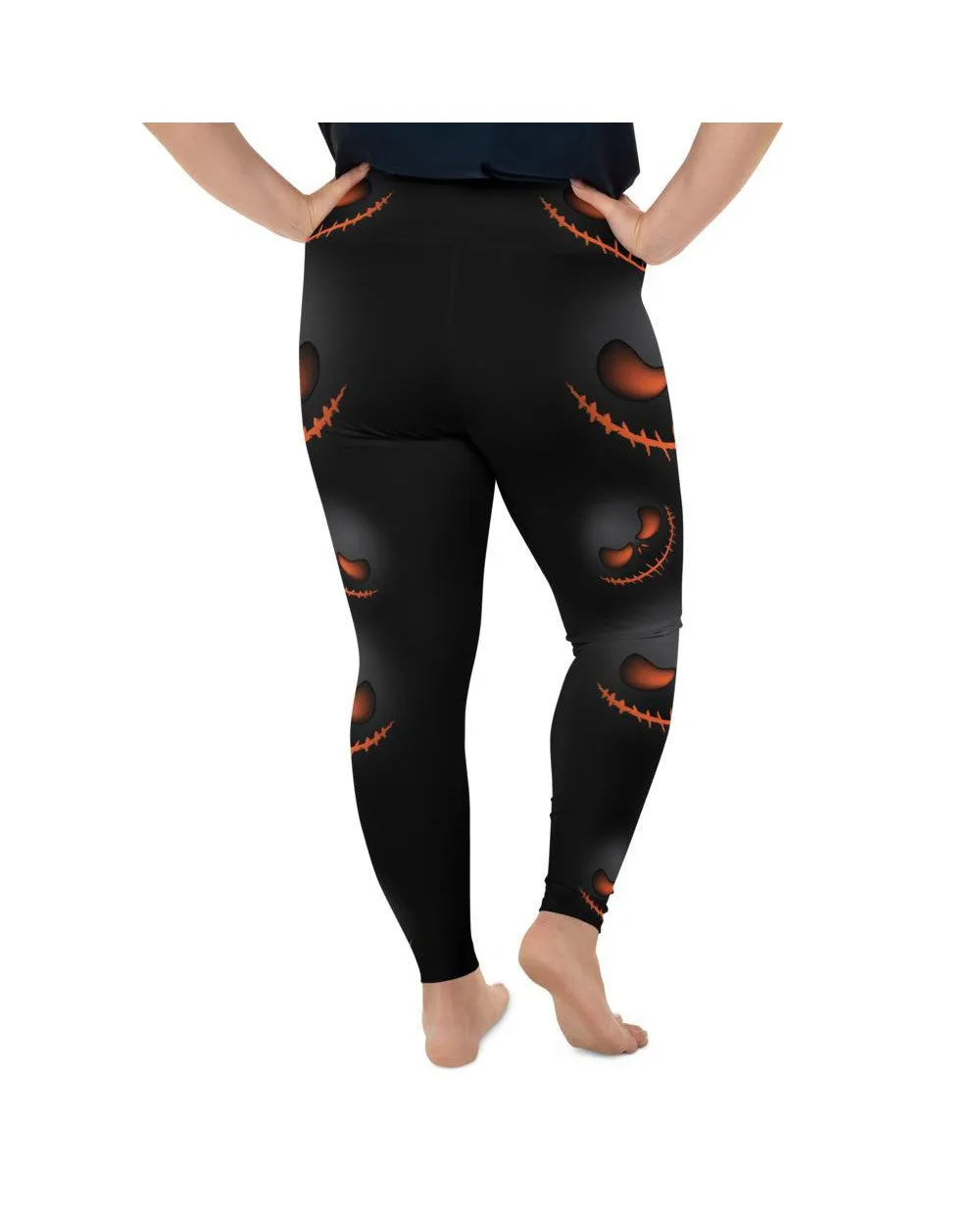 Halloween Evil Pumpkin Grin Plus Size Leggings
