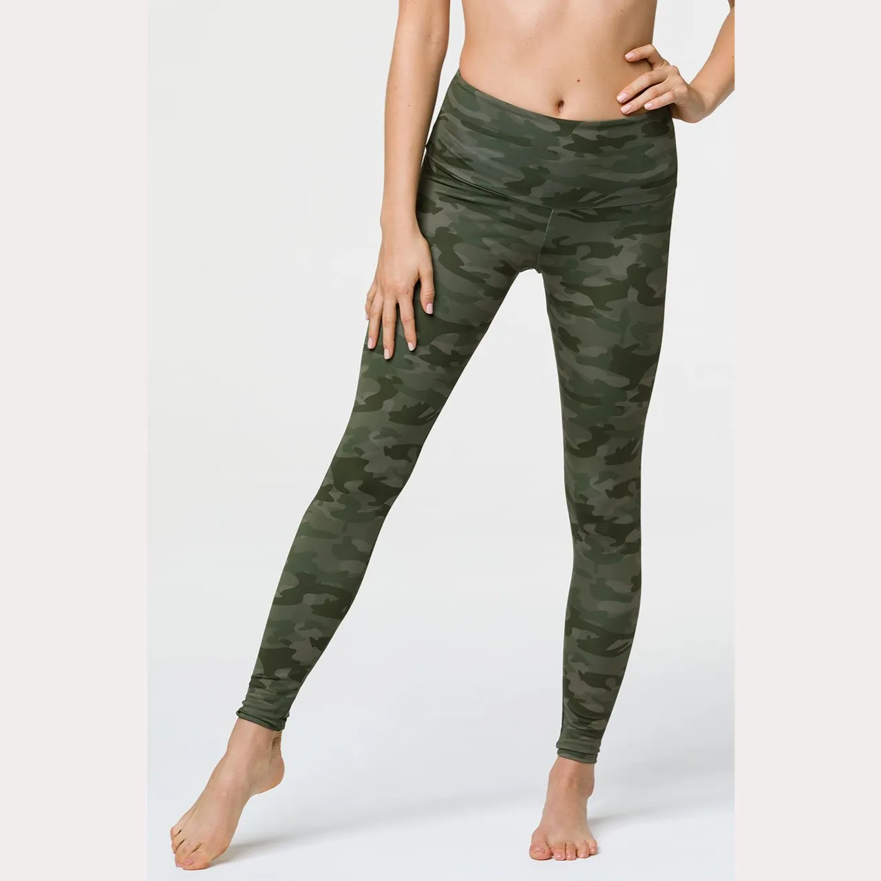High Rise Leggings - Moss Camo