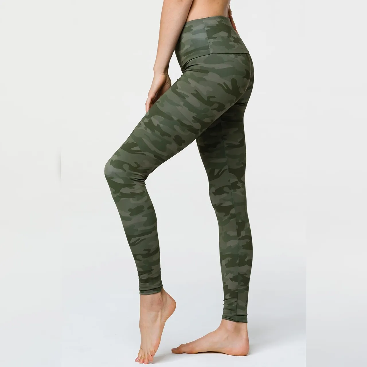 High Rise Leggings - Moss Camo
