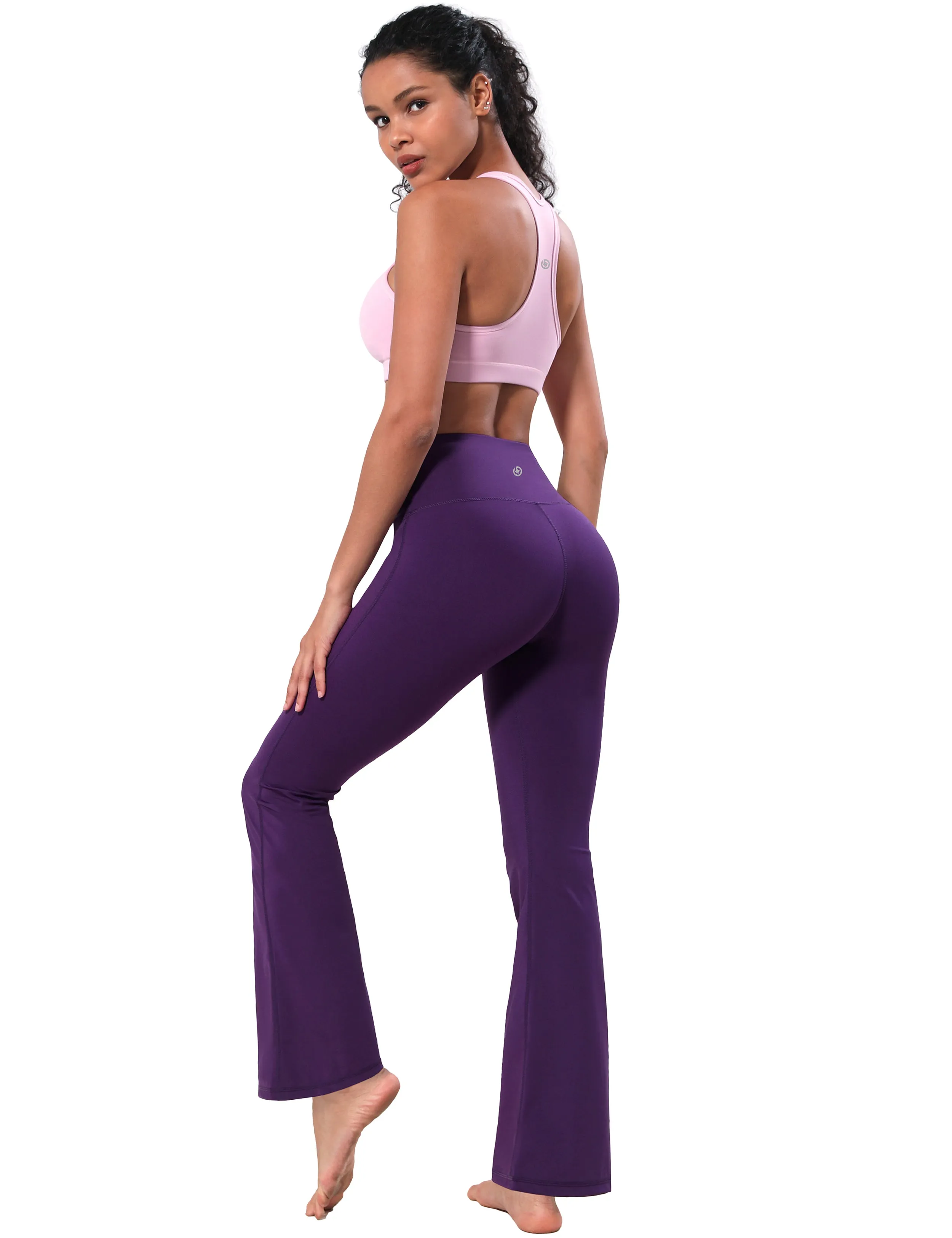 High Waist Bootcut Leggings pansypurple_yoga