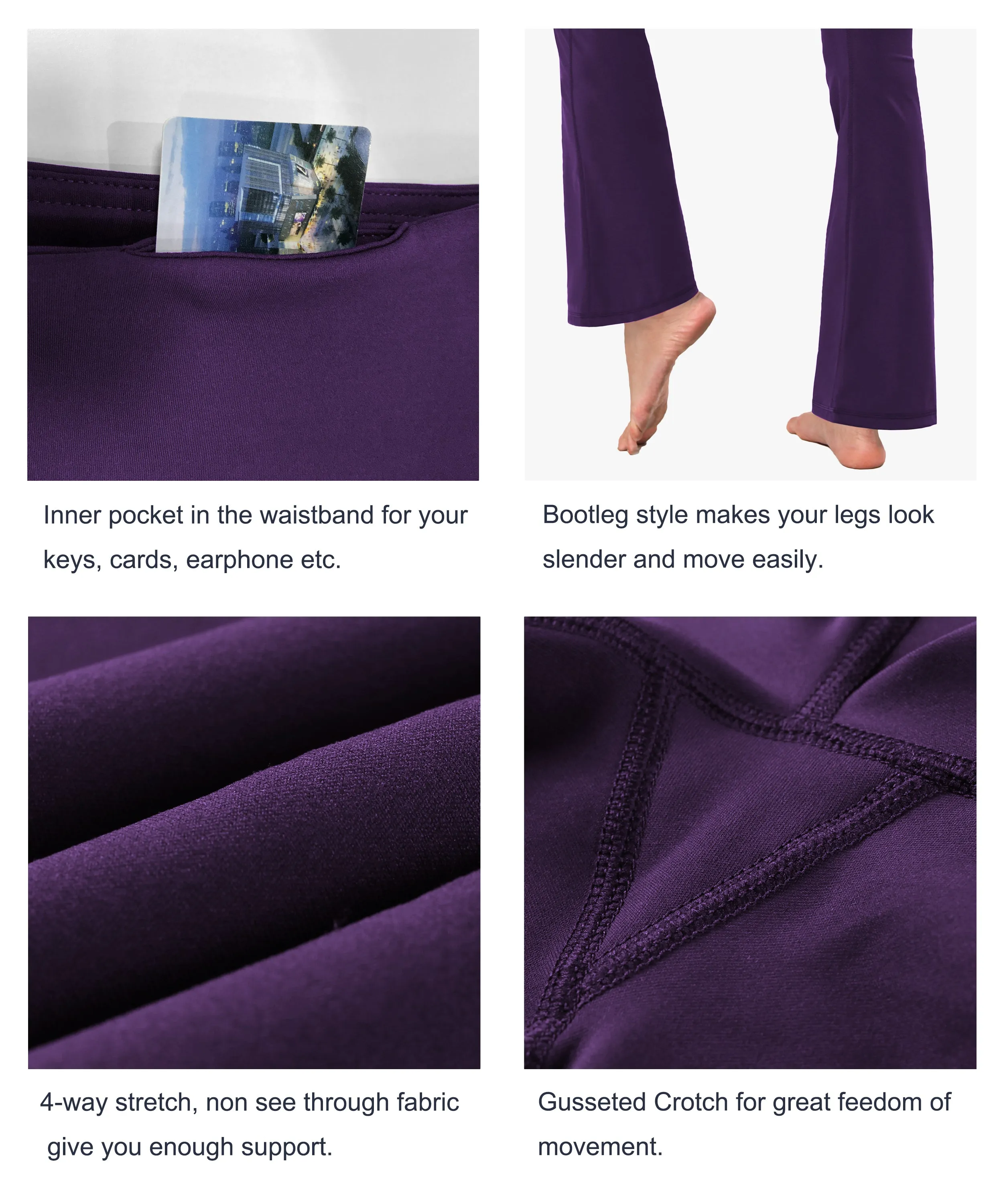 High Waist Bootcut Leggings pansypurple_yoga