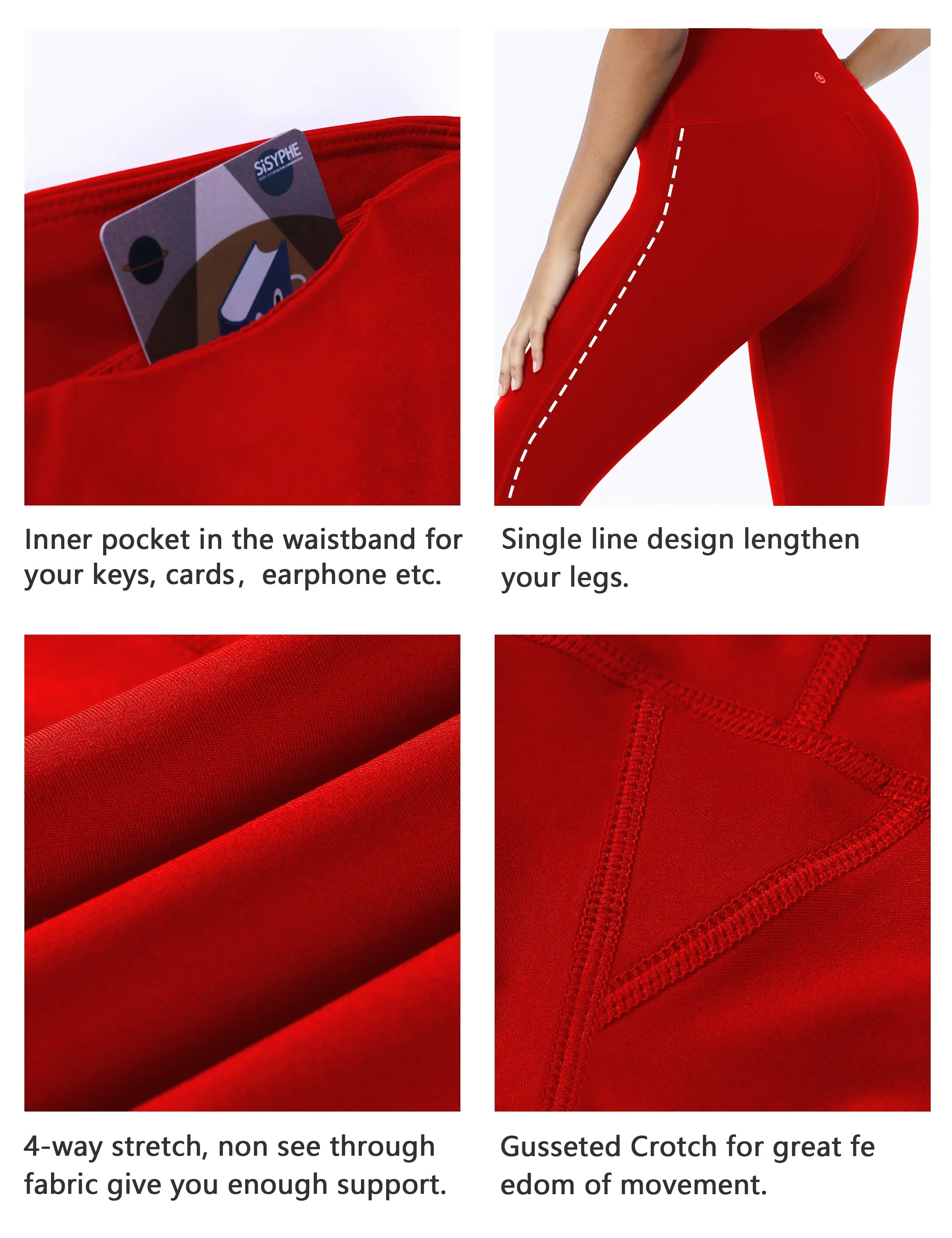 High Waist Side Line Yoga Pants scarlet_yoga
