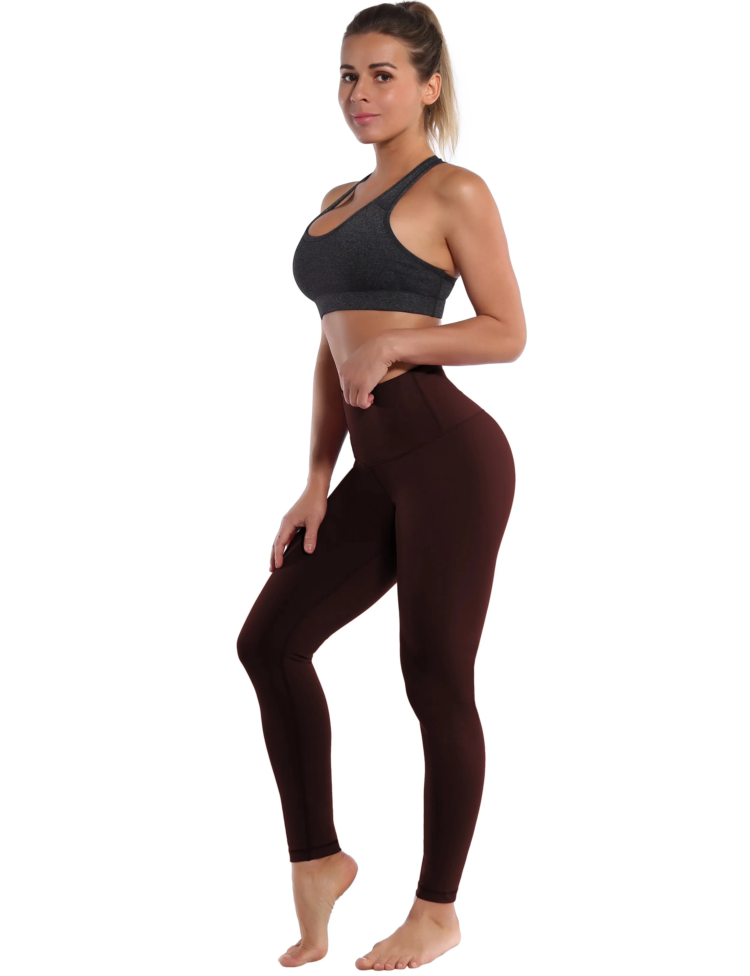 High Waist Yoga Pants mahoganymaroon_yoga