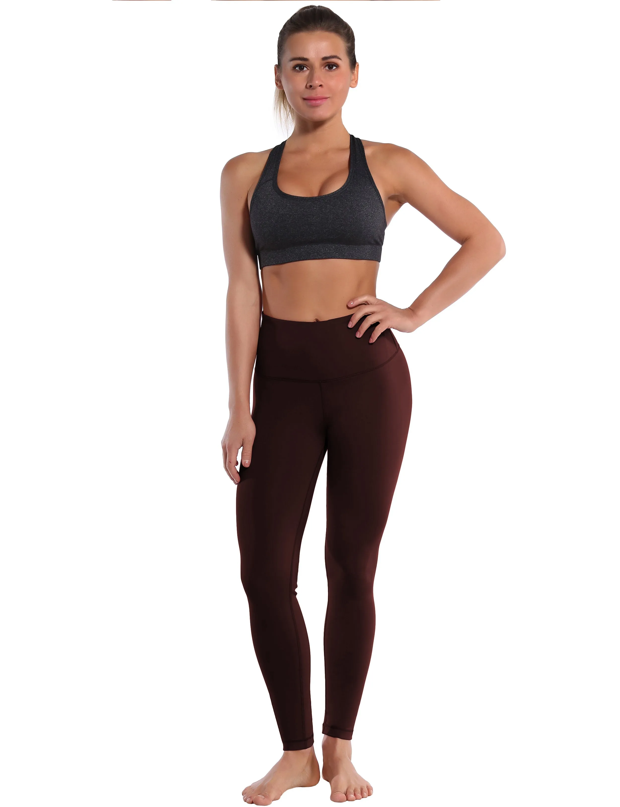 High Waist Yoga Pants mahoganymaroon_yoga