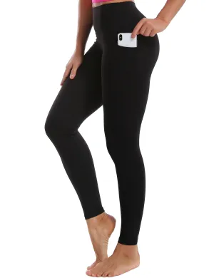 High Waisted Pilates Pants 7/8 Length Leggings with Pockets black_Pilates