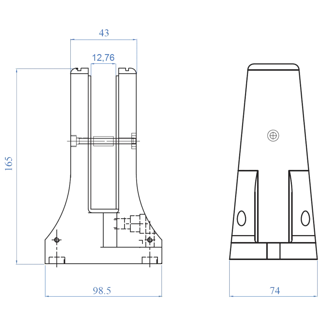 Inox Black Floor Glass Clamp