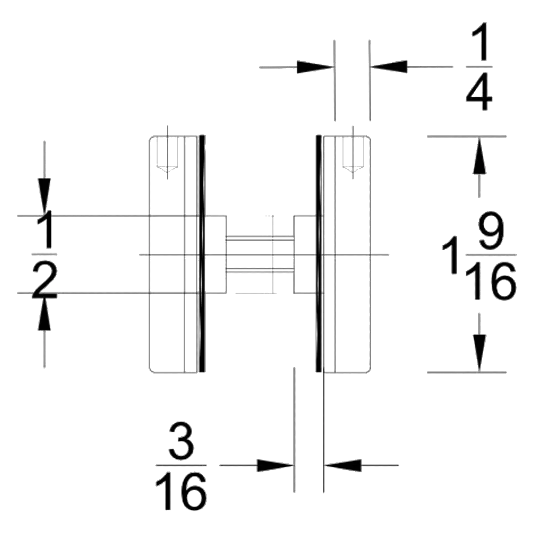 Inox Black Round Glass Aligner