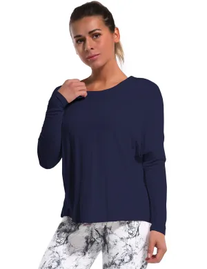 Jogging Batwing Tunic Tops darknavy_Jogging
