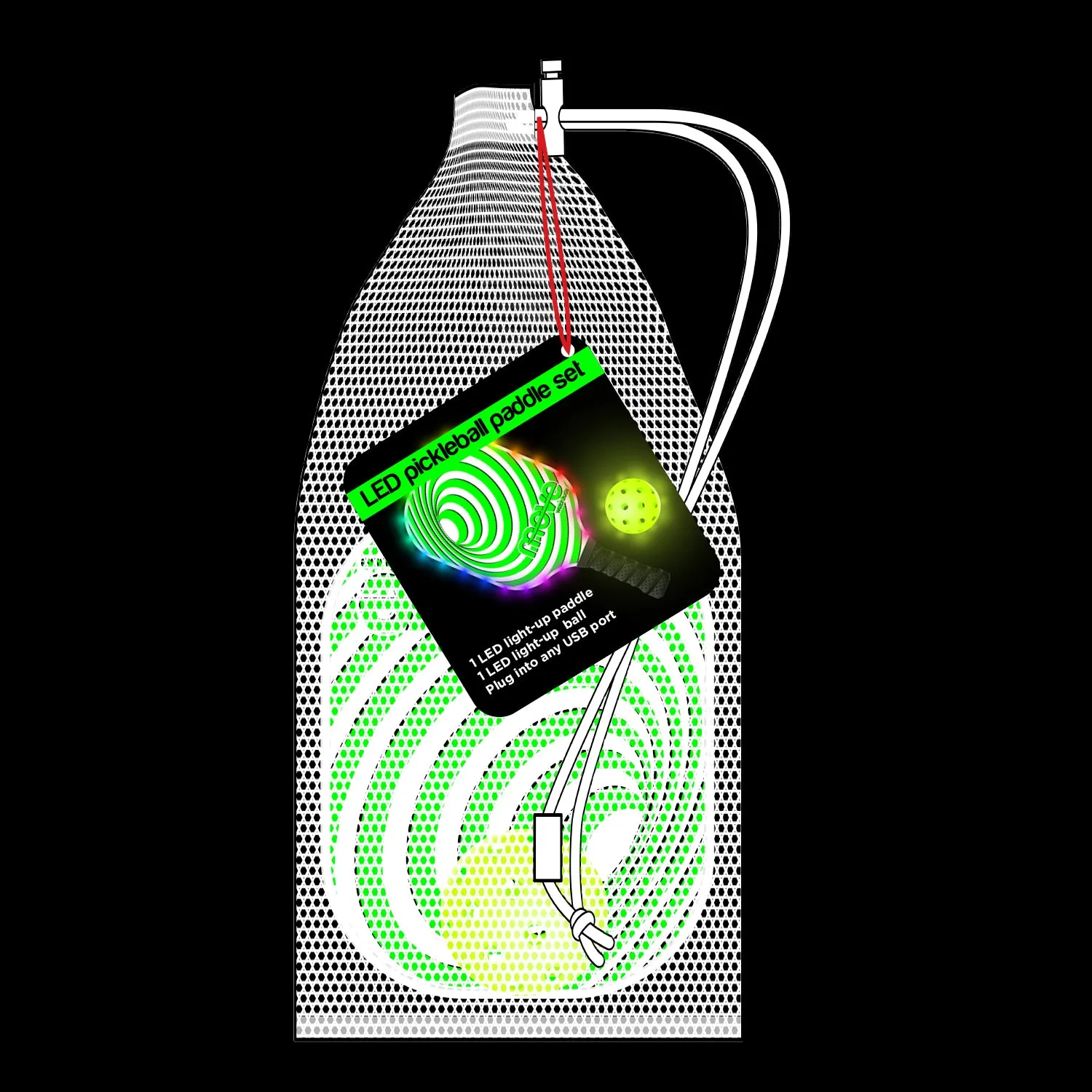 LED Pickleball Paddle & Ball Set
