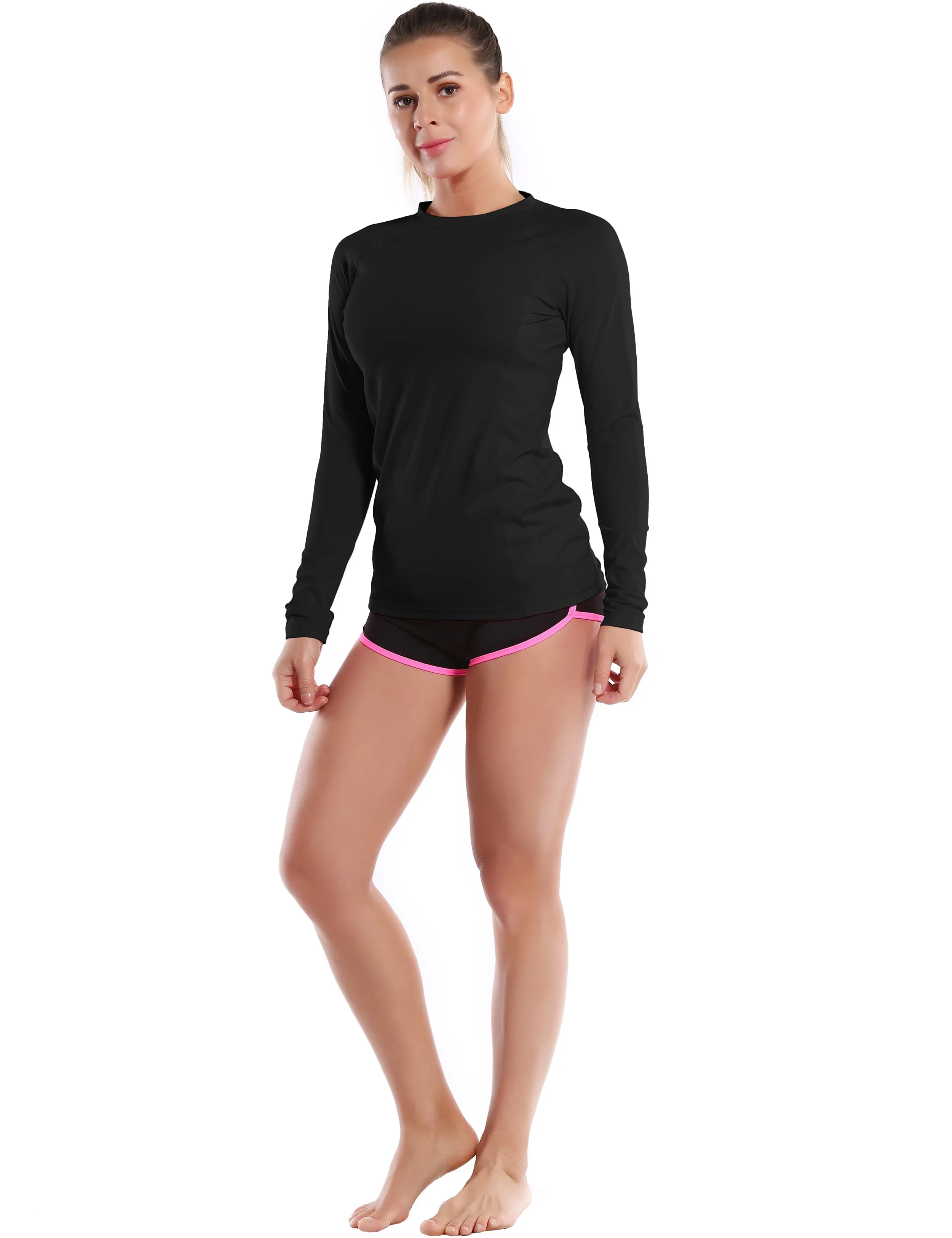 Long Sleeve UPF 50  Rashguard black_yoga