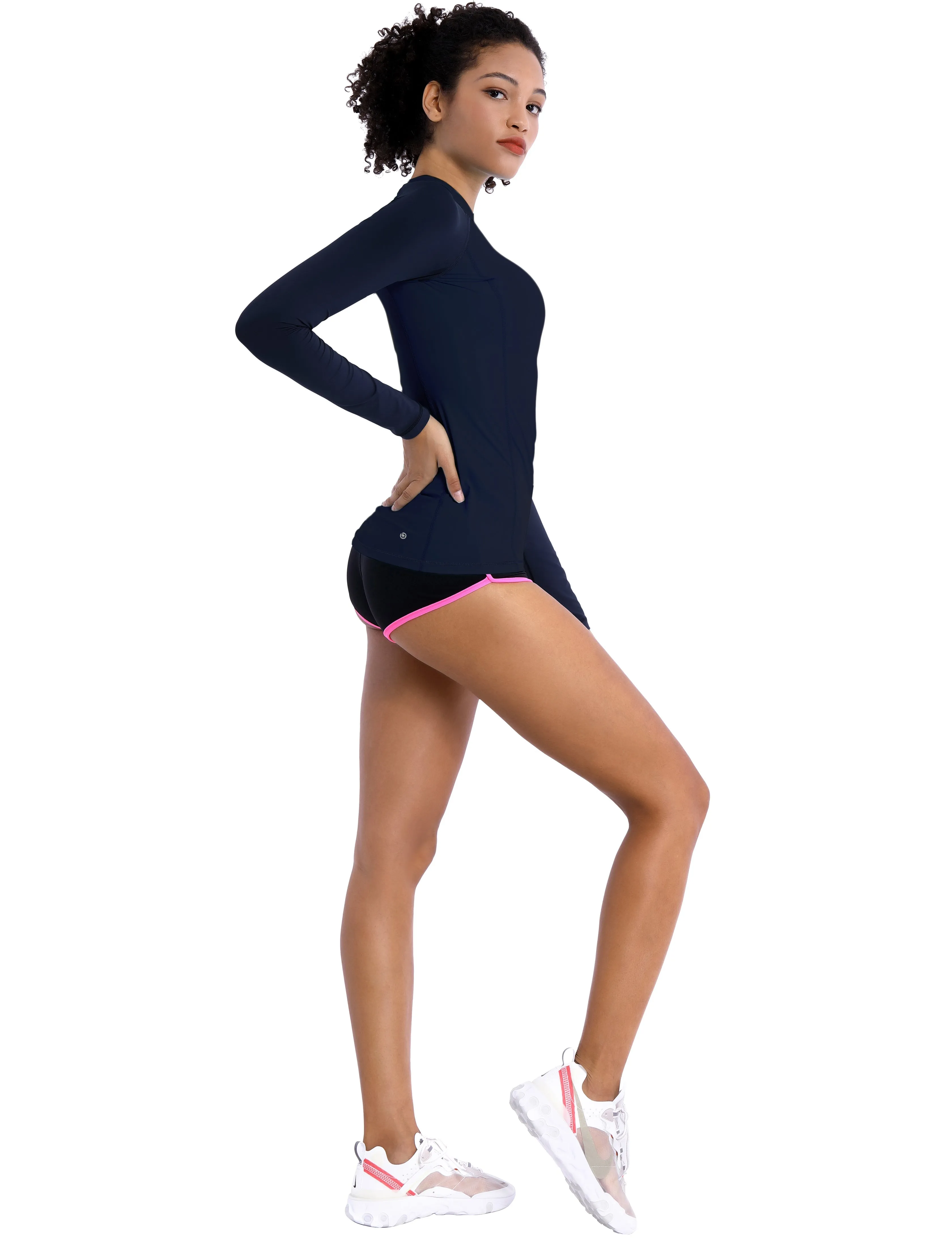 Long Sleeve UPF 50 Rashguard darknavy_yoga