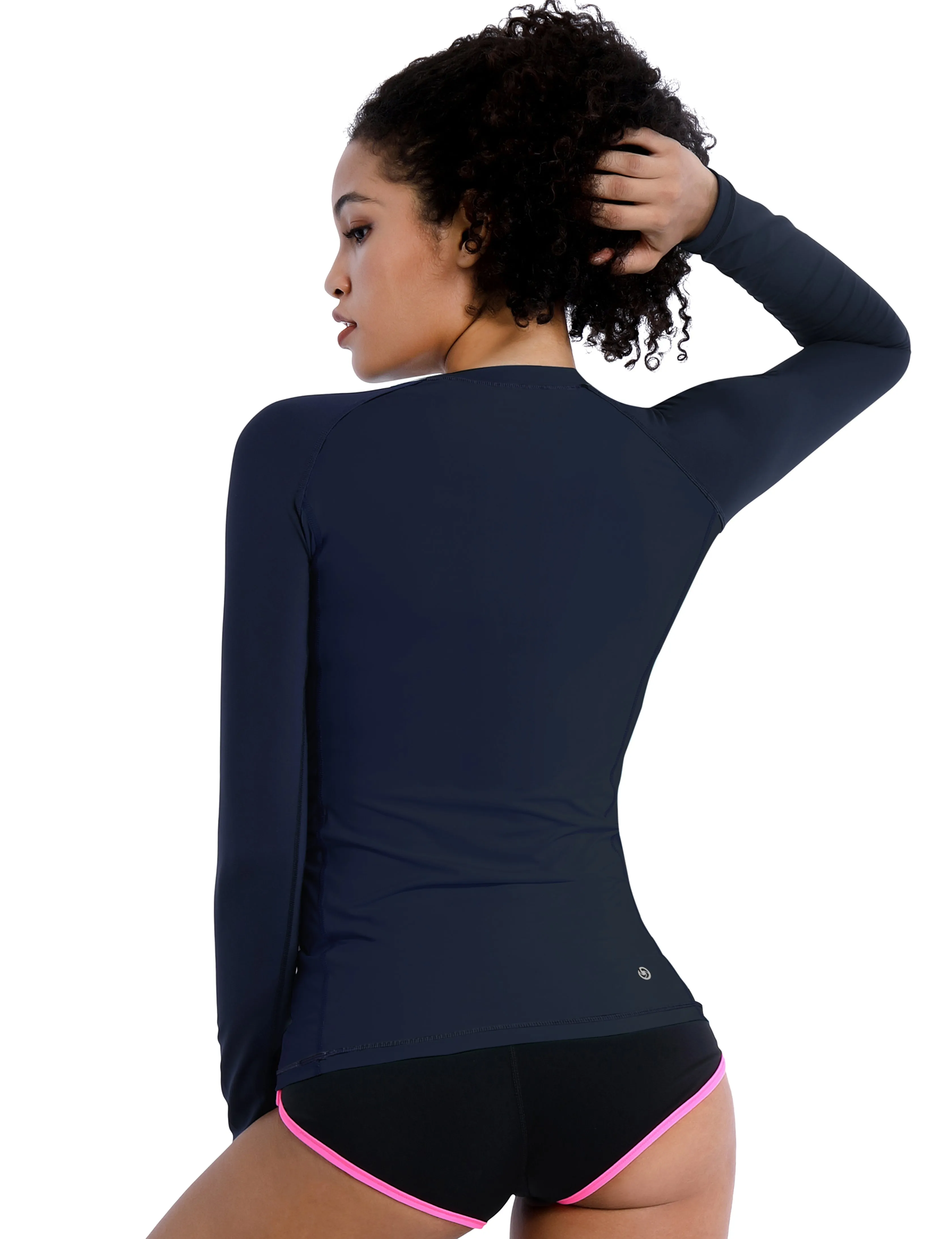 Long Sleeve UPF 50 Rashguard darknavy_yoga