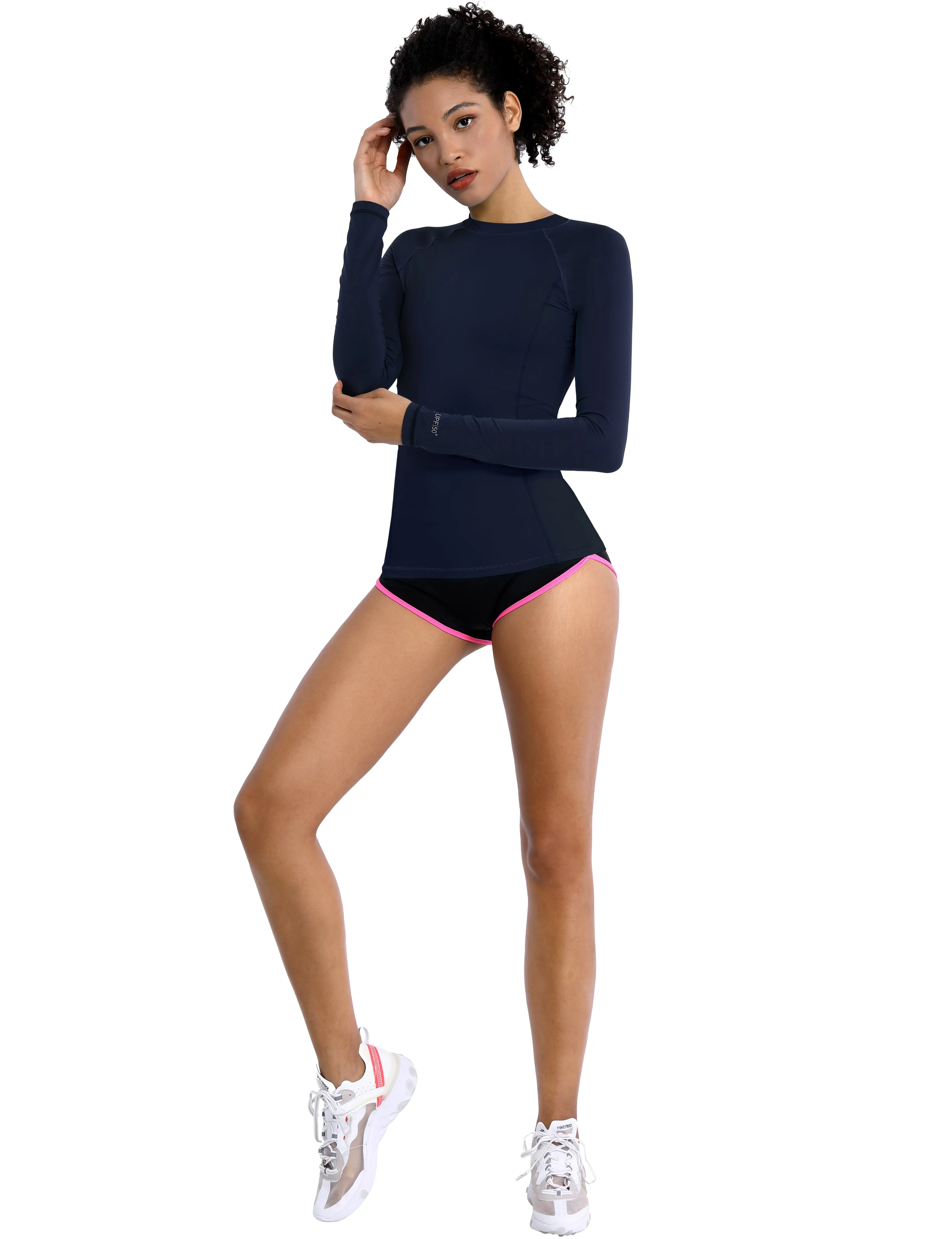 Long Sleeve UPF 50 Rashguard darknavy_yoga