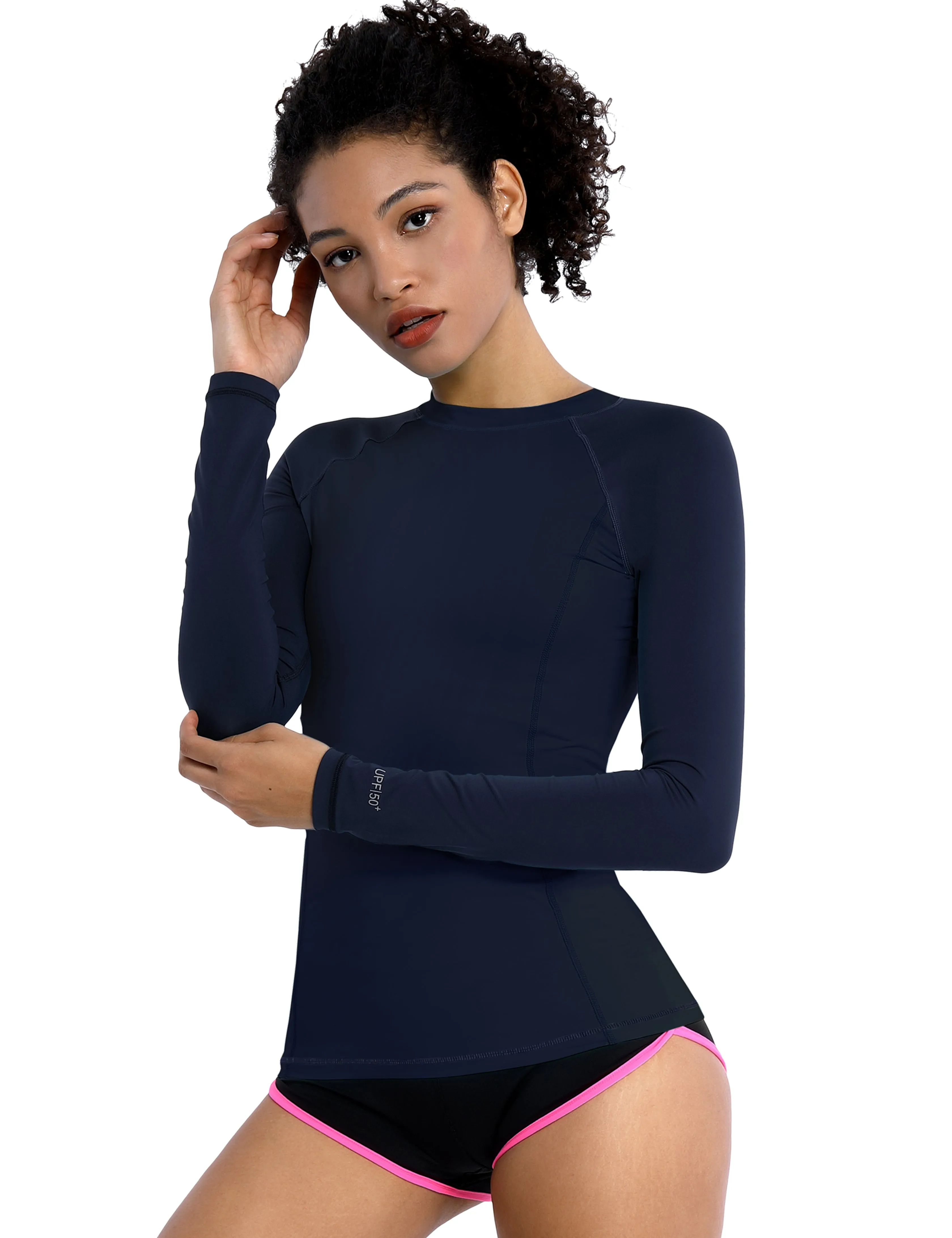 Long Sleeve UPF 50 Rashguard darknavy_yoga
