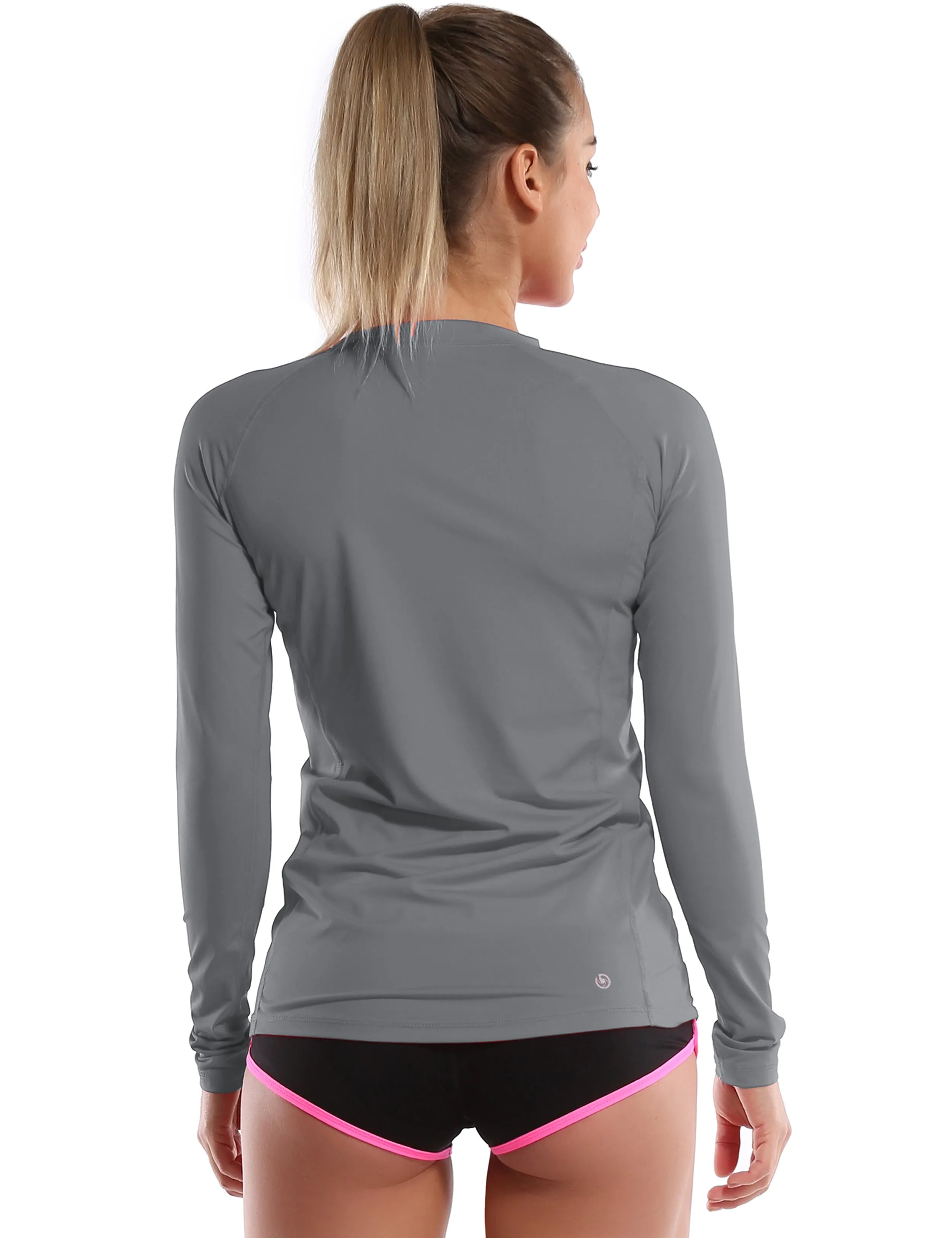 Long Sleeve UPF 50 Rashguard gray_yoga