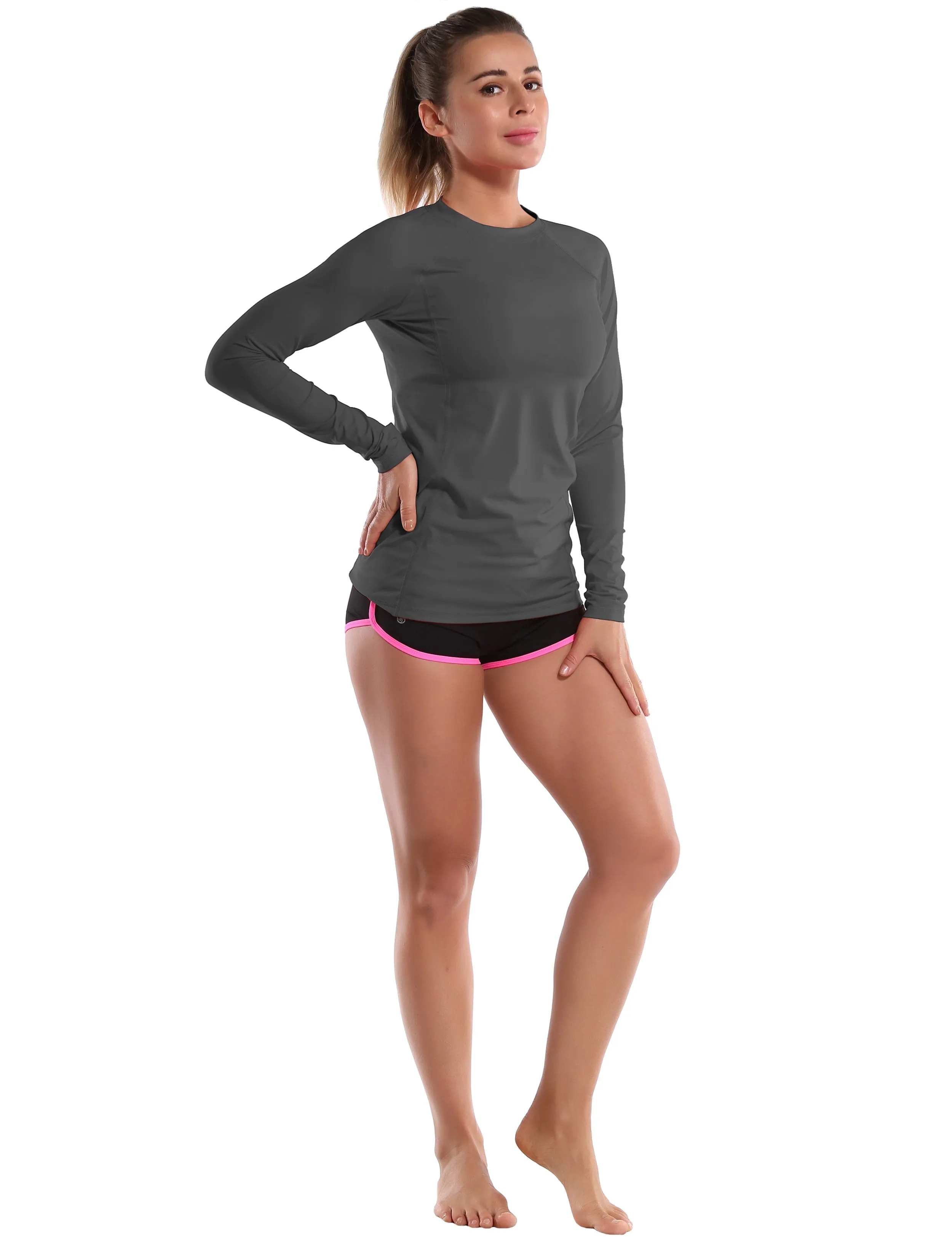 Long Sleeve UPF 50 Rashguard shadowcharcoal_yoga