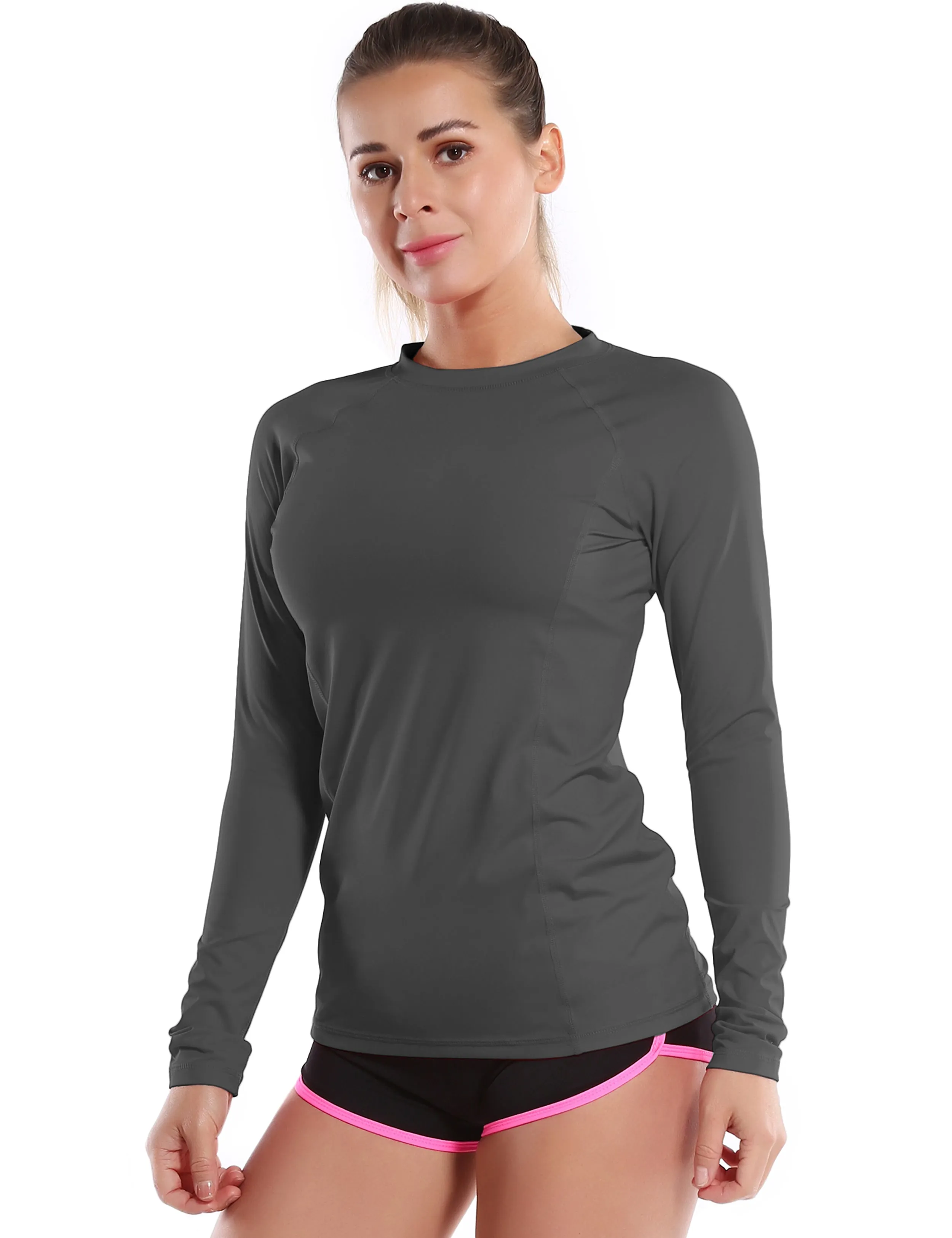 Long Sleeve UPF 50 Rashguard shadowcharcoal_yoga