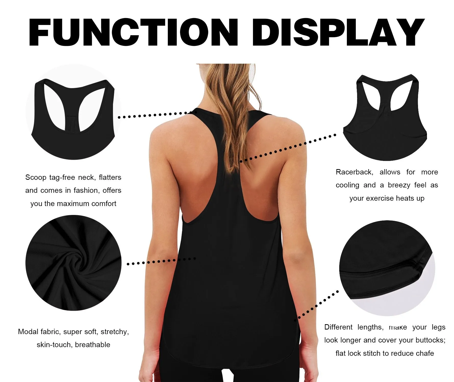 Loose Fit Racerback Tank Top black ins_Jogging