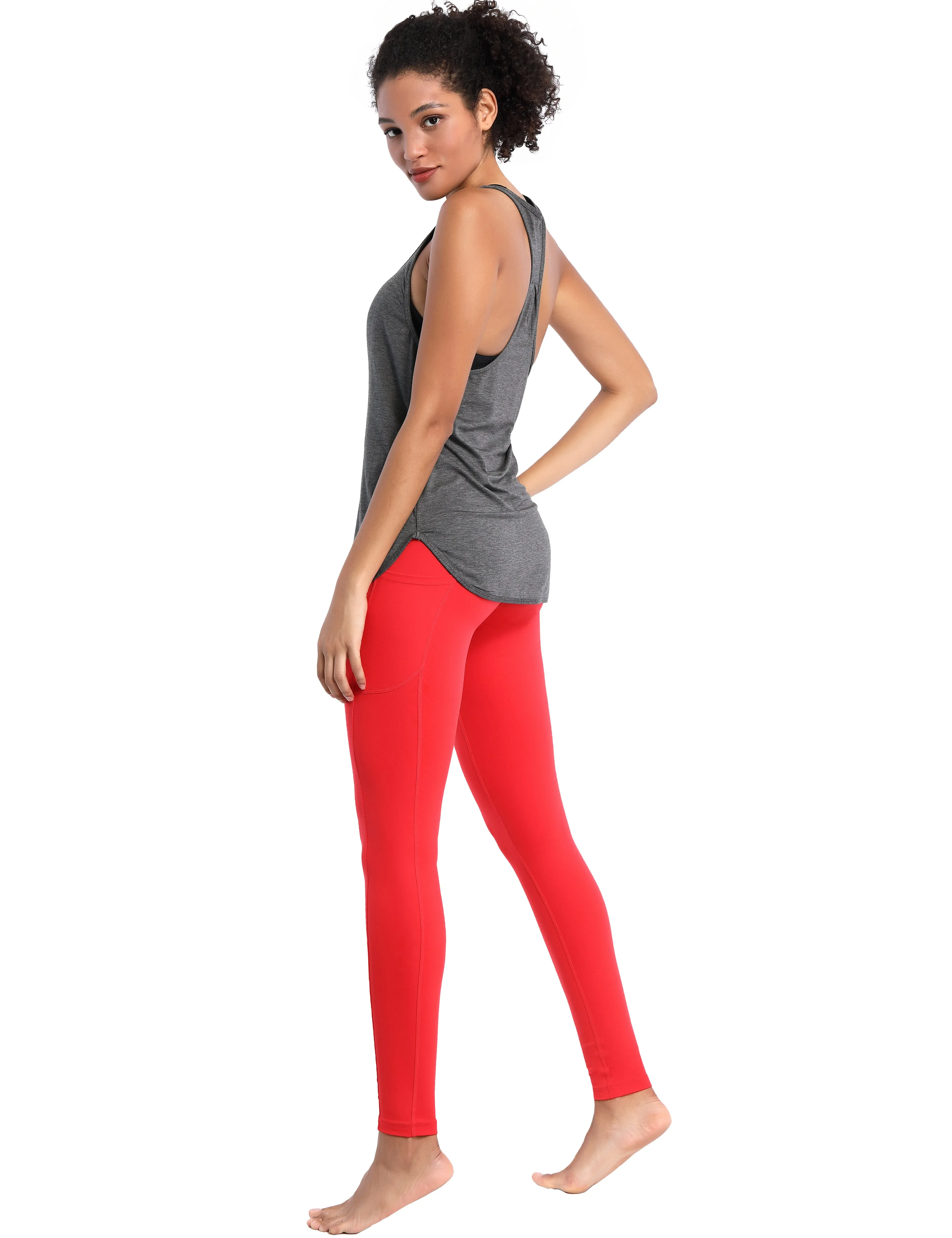 Loose Fit Racerback Tank Top heathercharcoal_Jogging