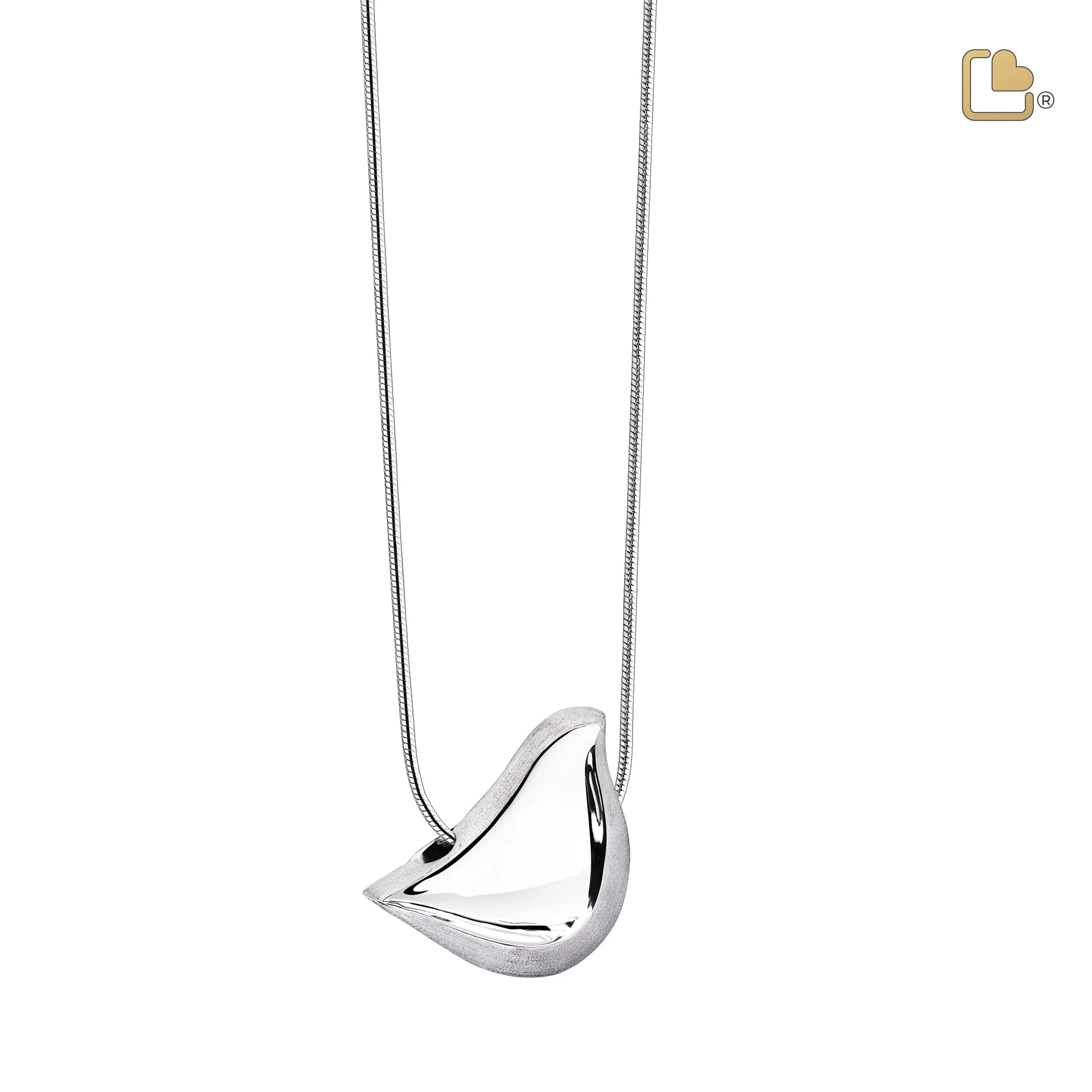 LoveBird Two Tone Sterling Silver Cremation Pendant