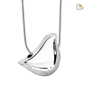LoveBird Two Tone Sterling Silver Cremation Pendant