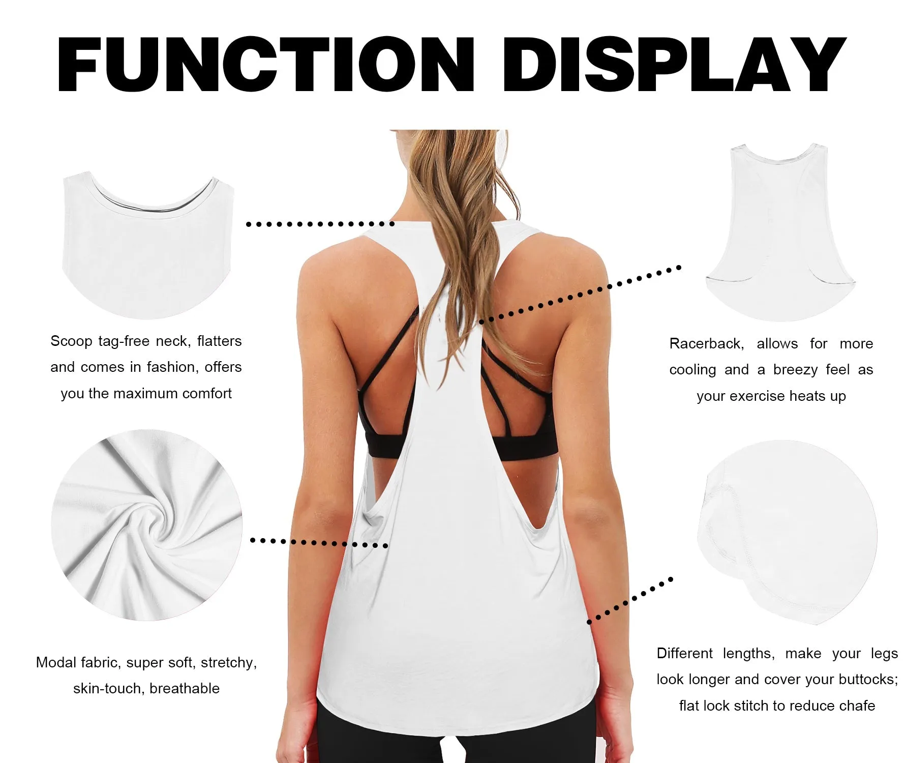 Low Cut Loose Fit Tank Top white_yoga