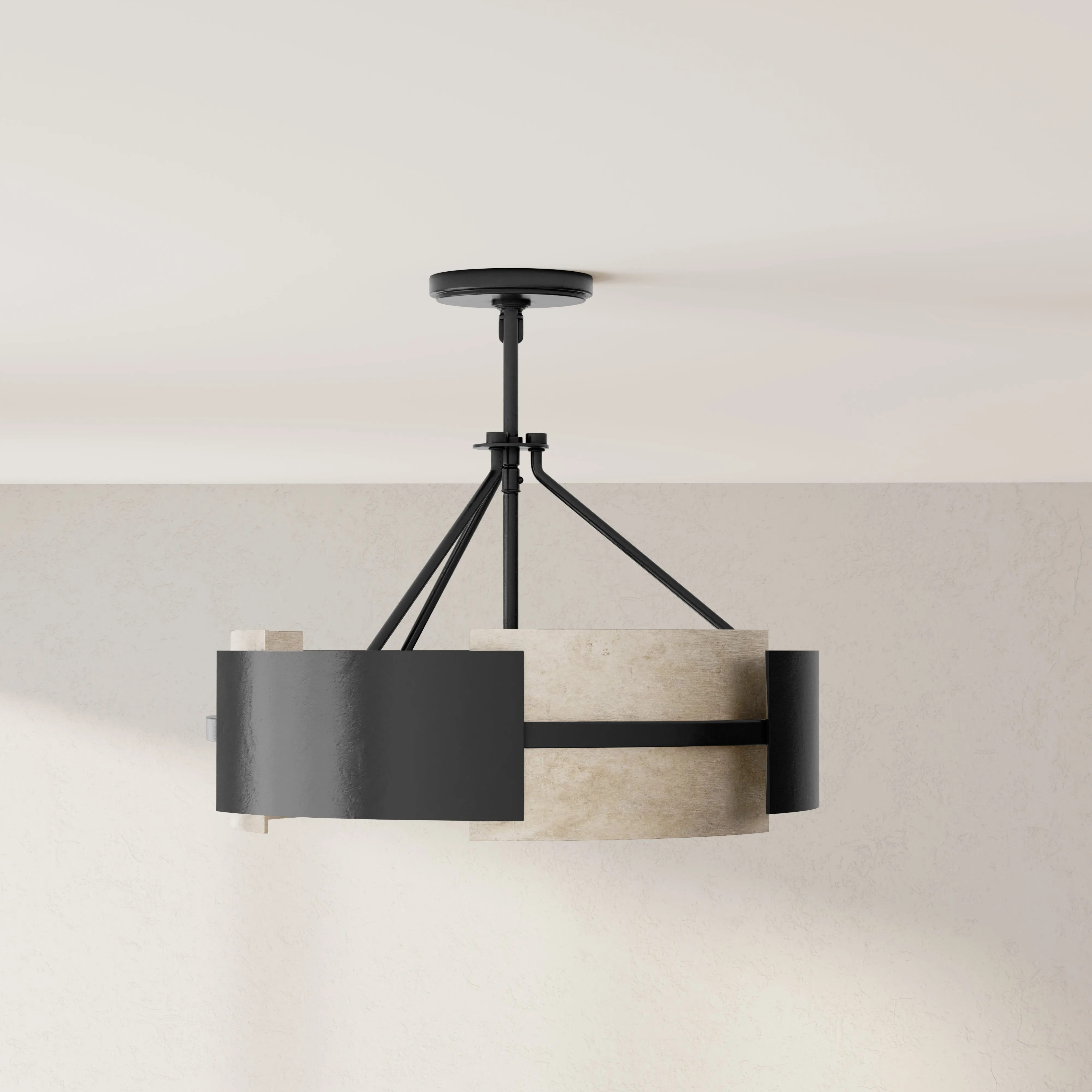 Lowery Collection Three-Light Semi-Flush Mount