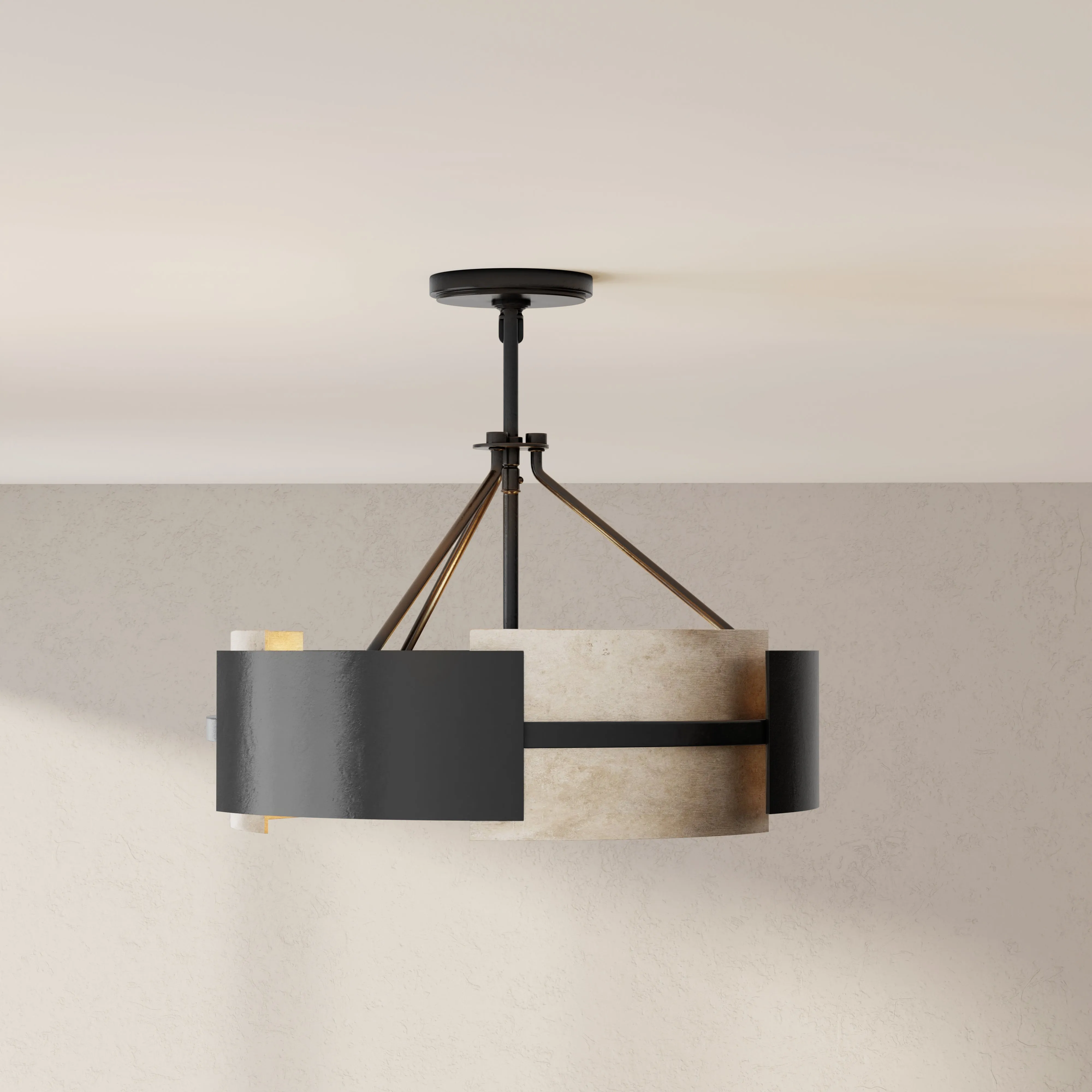 Lowery Collection Three-Light Semi-Flush Mount