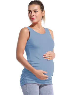 Maternity Side Shirred Tank Top electricblue_yoga