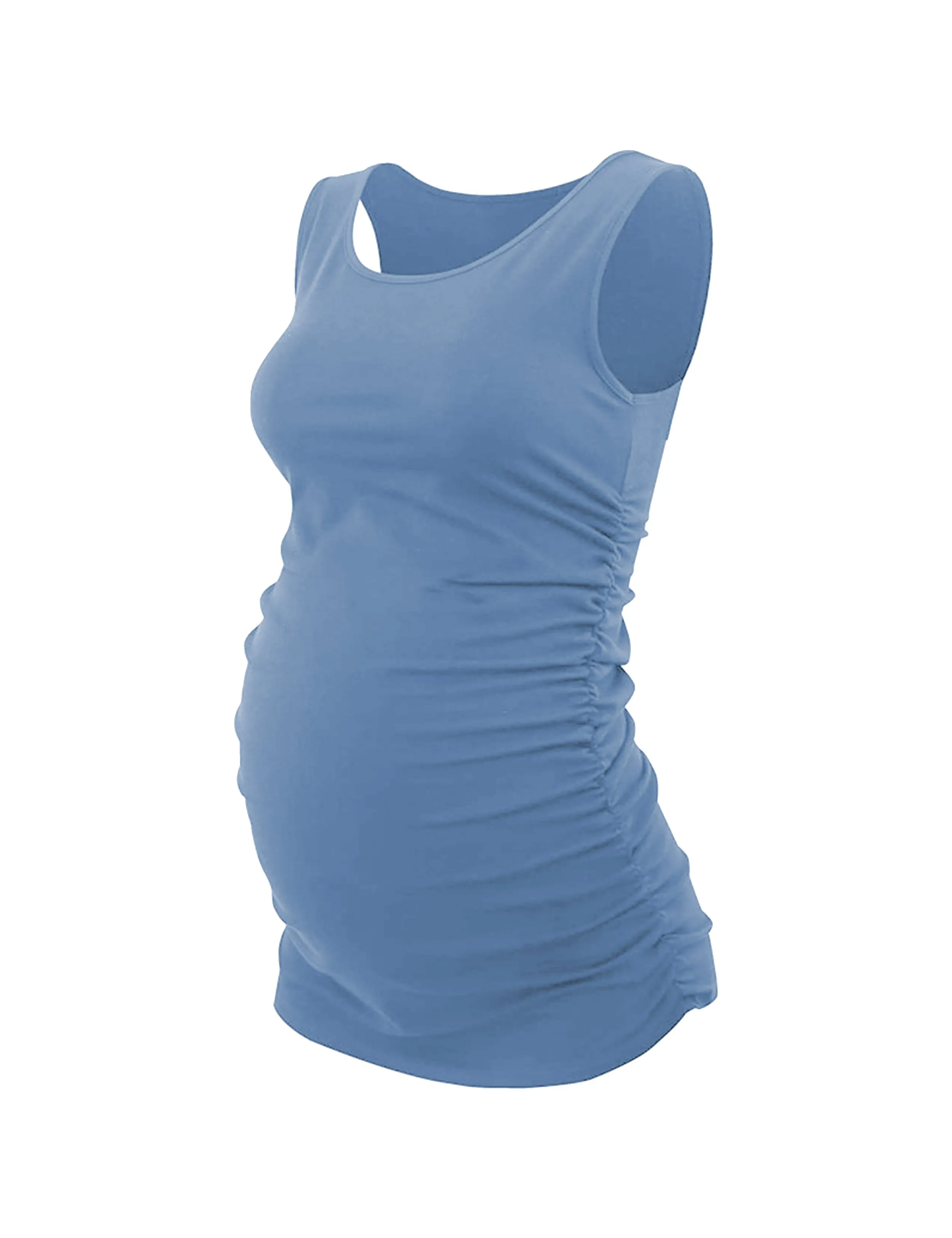 Maternity Side Shirred Tank Top electricblue_yoga