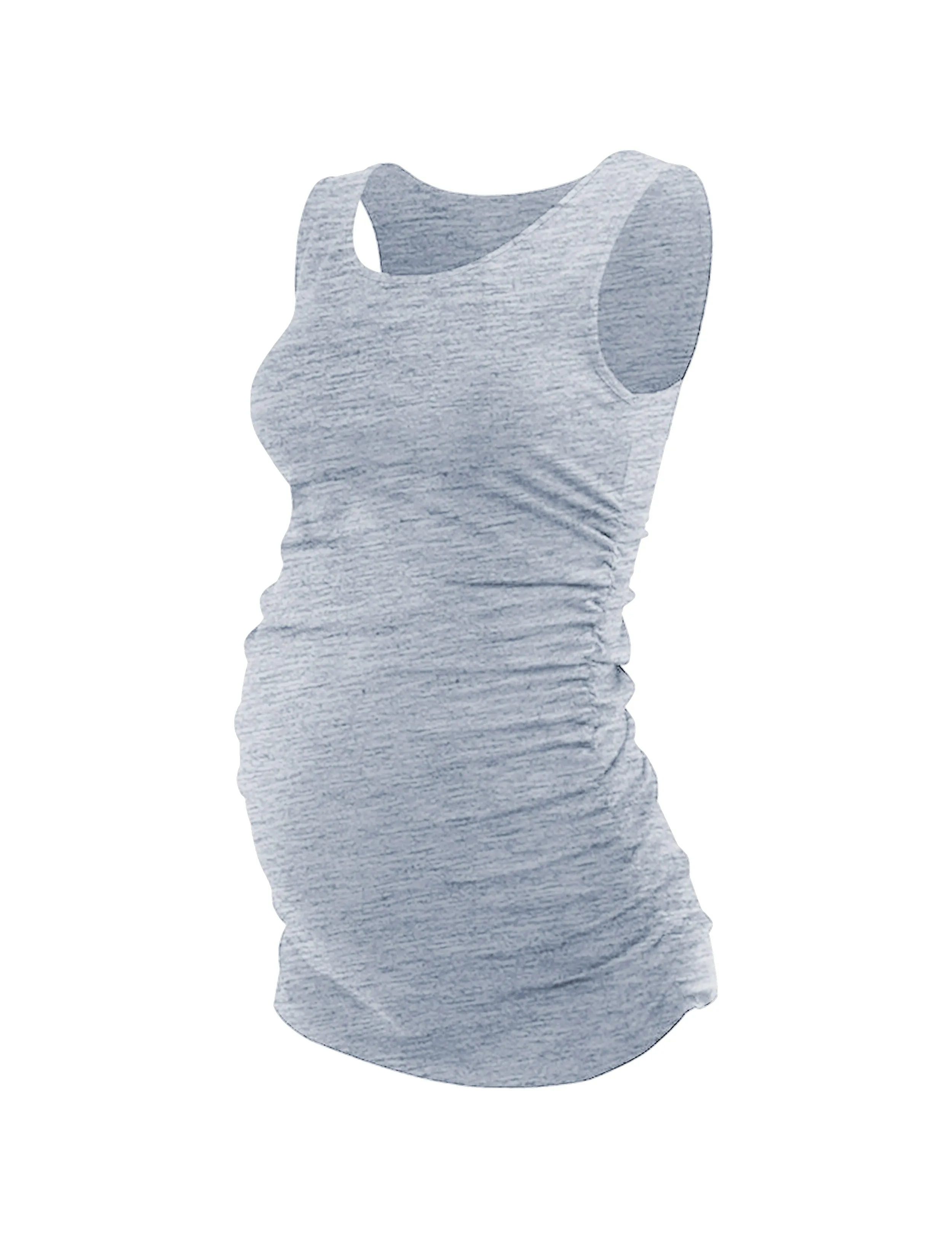 Maternity Side Shirred Tank Top heathergray_yoga