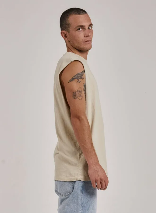 Minimal Thrills Merch Fit Muscle Tee - Oatmeal