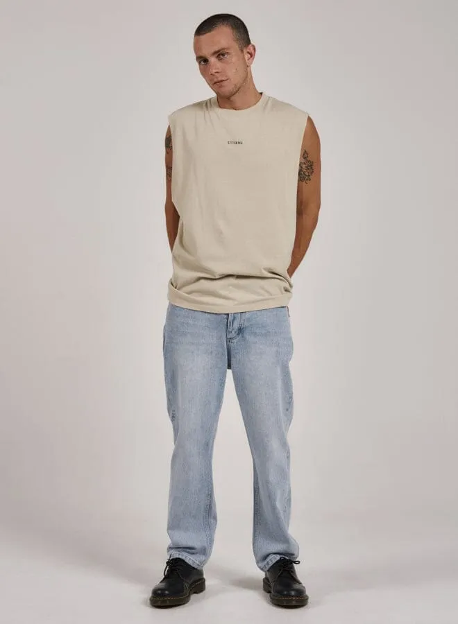Minimal Thrills Merch Fit Muscle Tee - Oatmeal