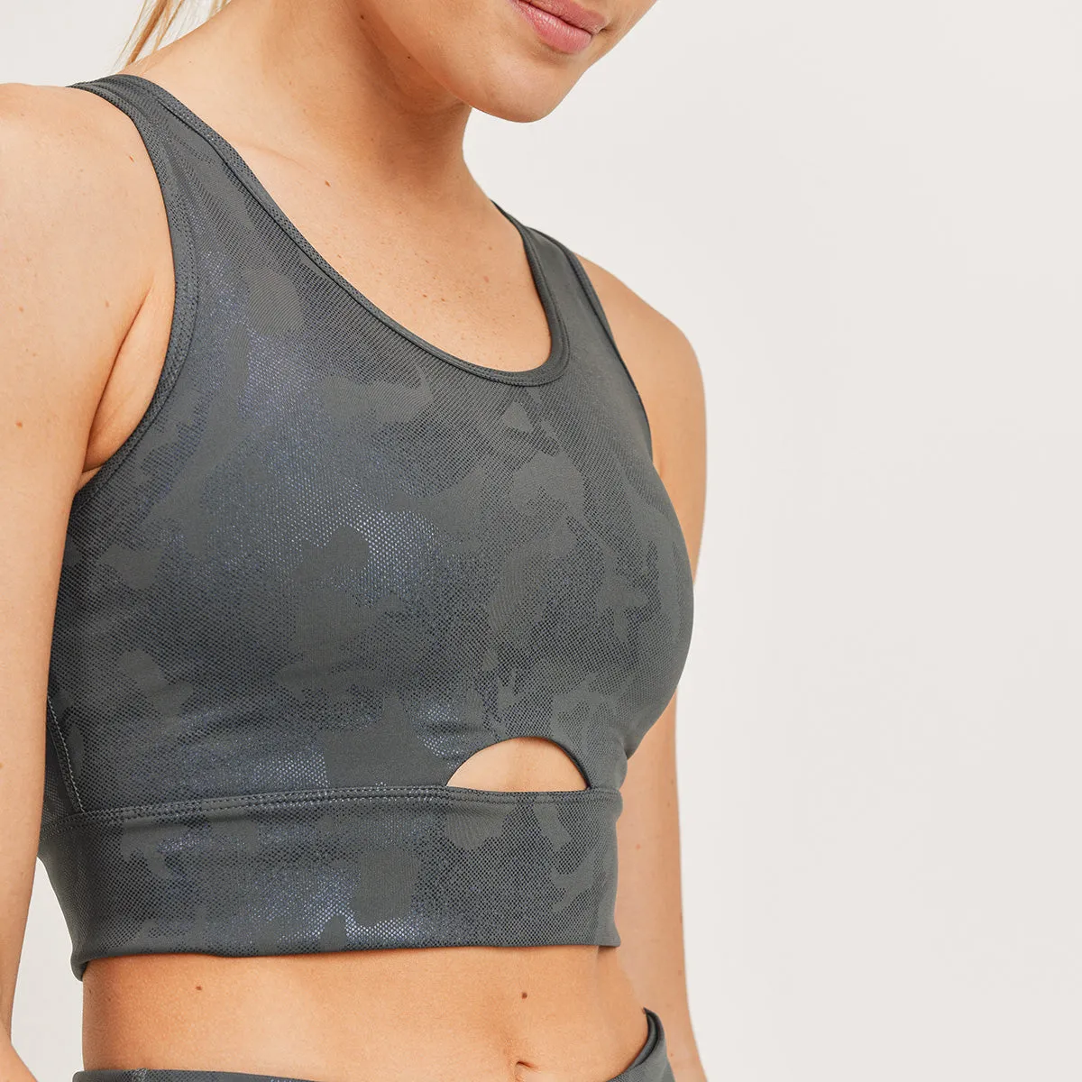 Mono B Metallic Camo Bra Top AT3038 and Plus