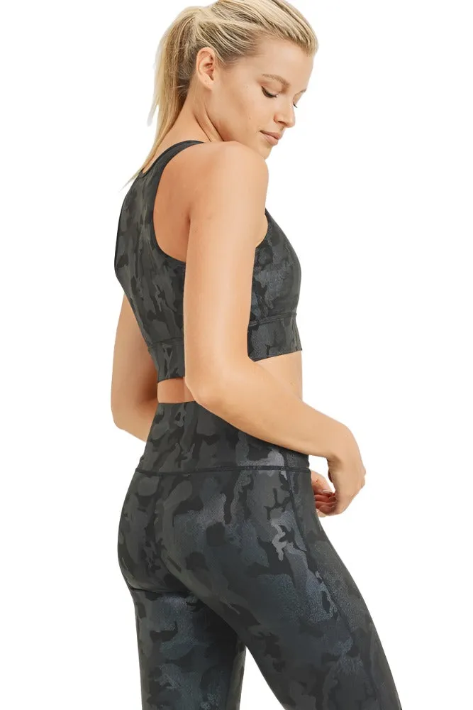 Mono B Metallic Camo Bra Top AT3038 and Plus