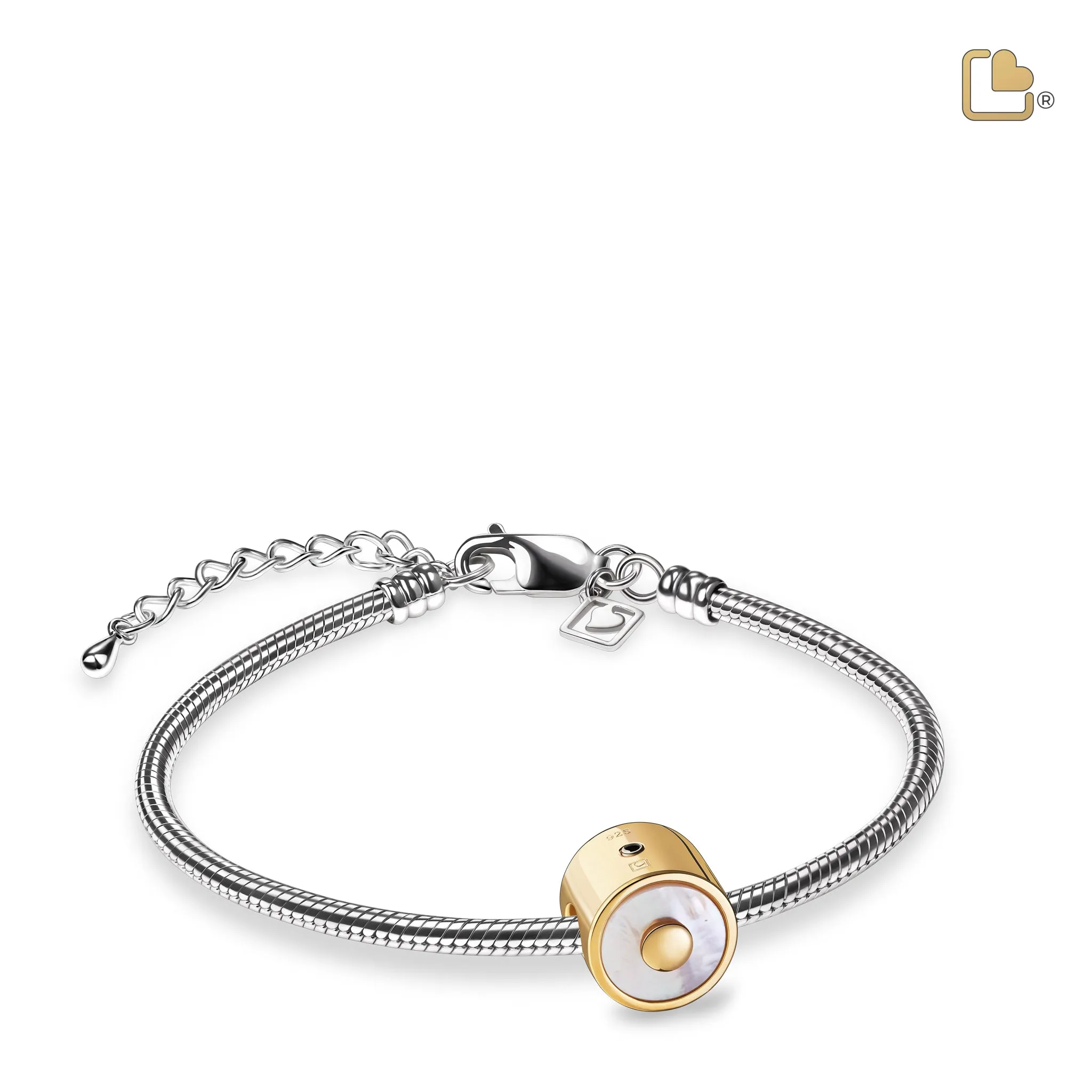 Mother of Pearl Gold Vermeil Cremation Bracelet Bead - COMFORT by LoveUrns