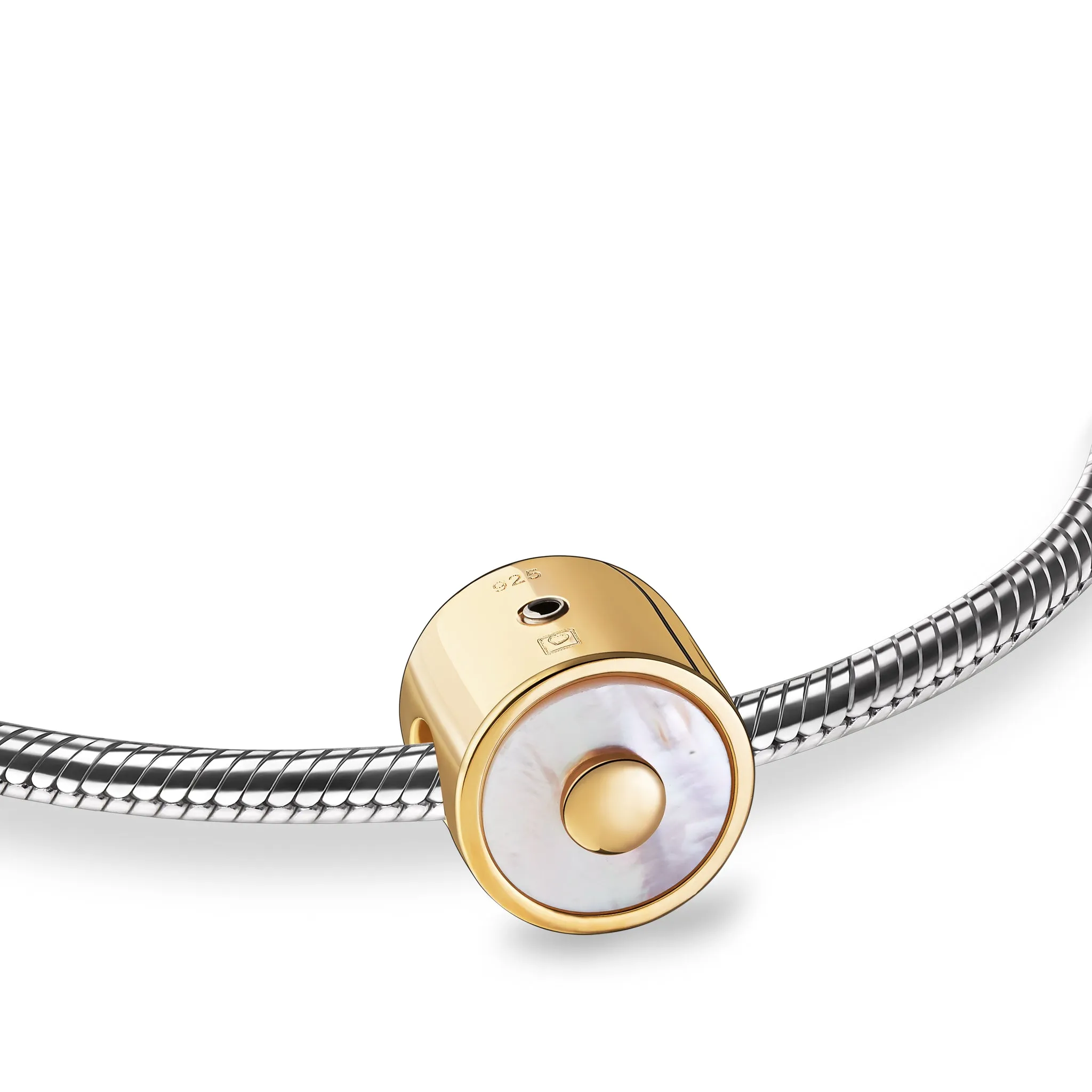 Mother of Pearl Gold Vermeil Cremation Bracelet Bead - COMFORT by LoveUrns